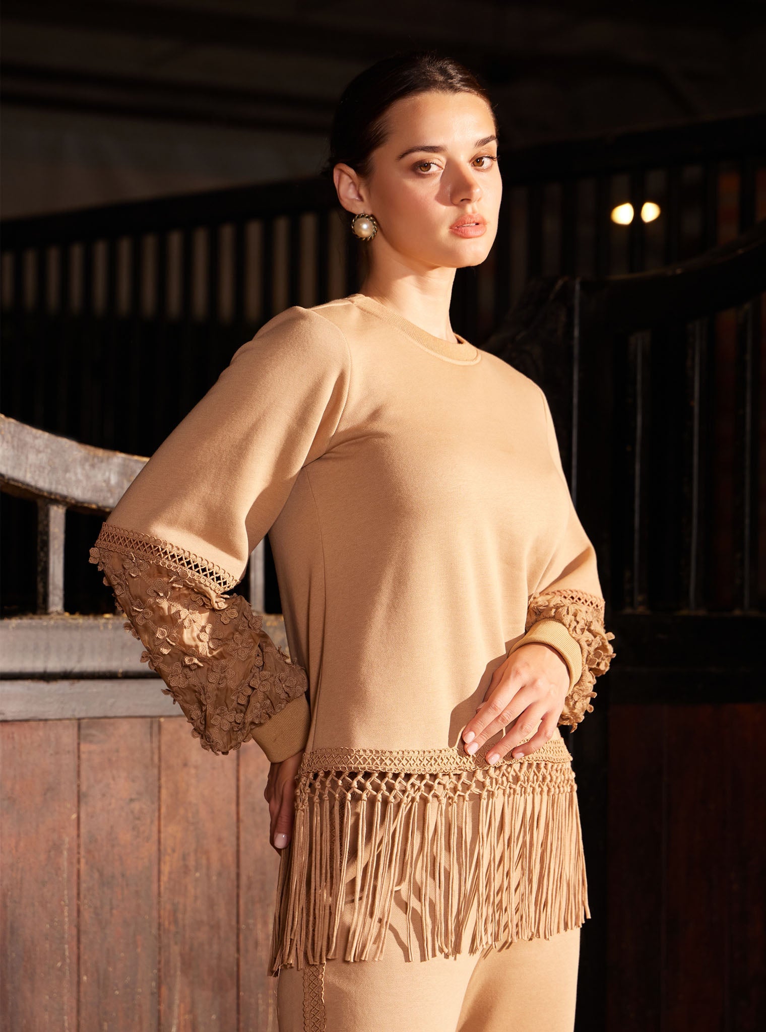 Althea Fleece Beige Co-ord Set