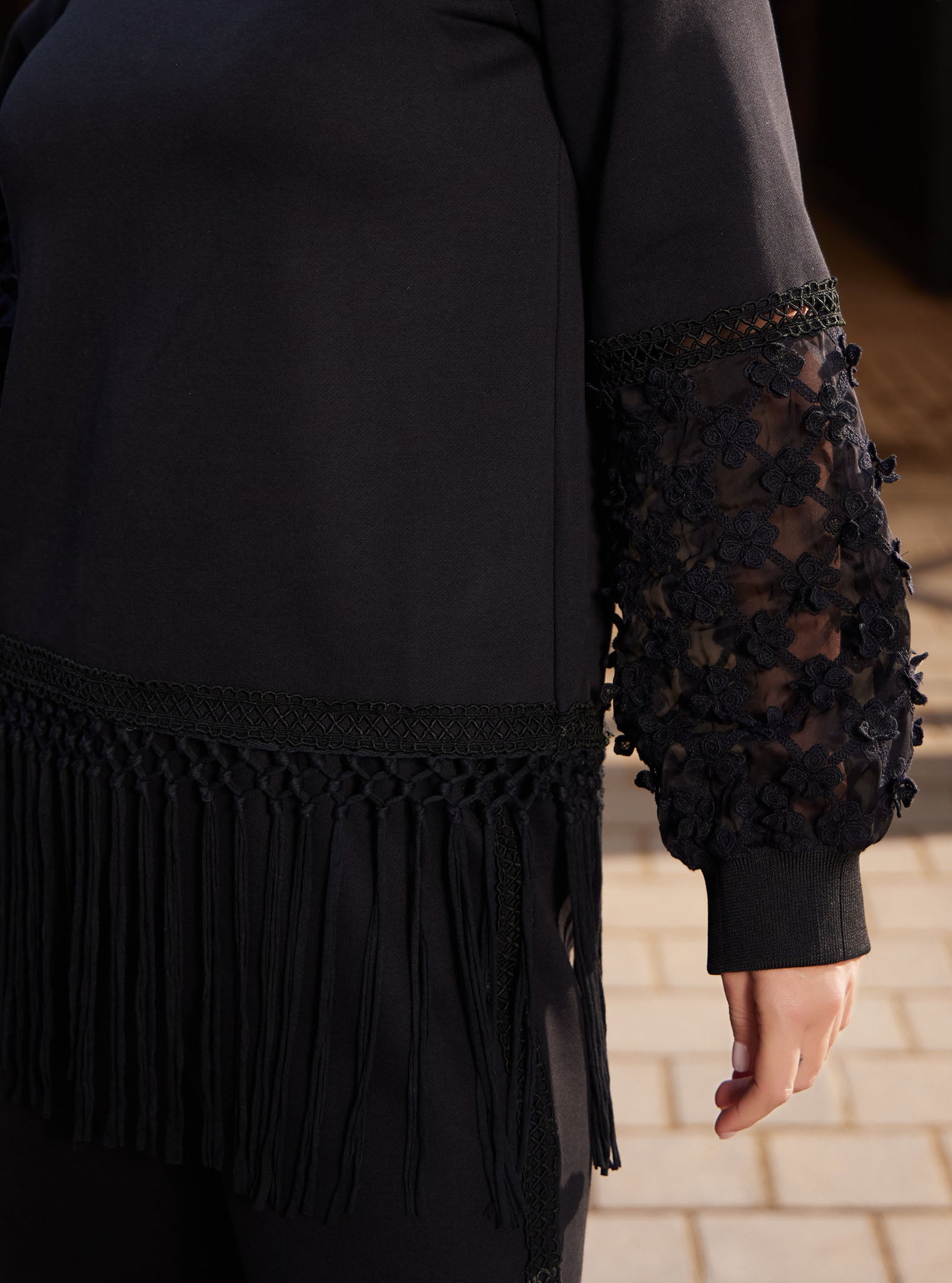 Althea Fleece Black Top