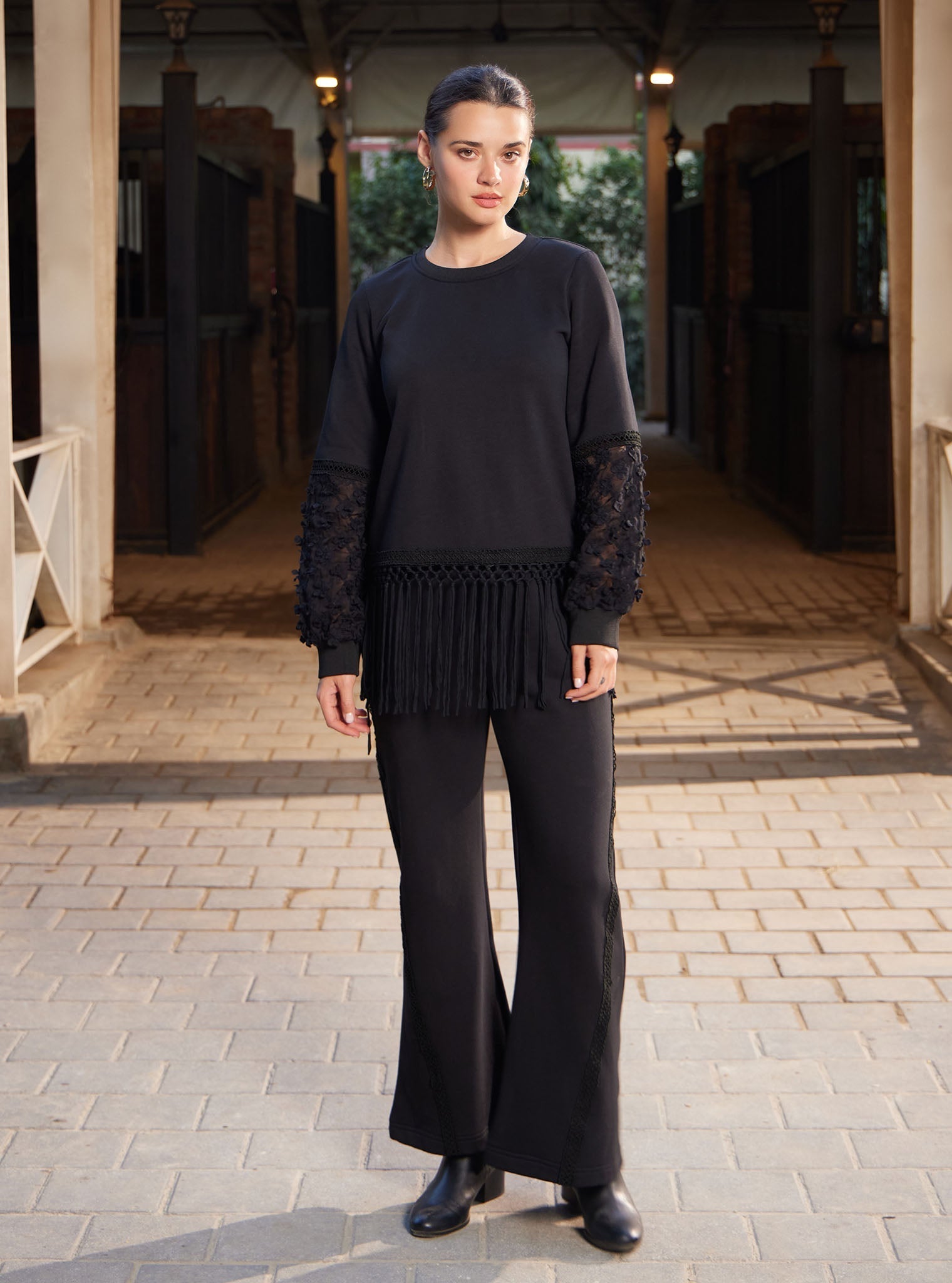 Althea Fleece Black Co-ord Set