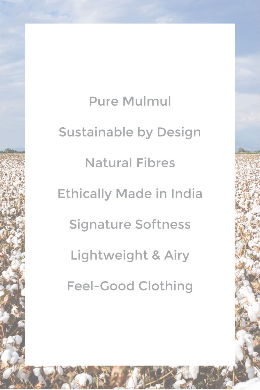 Mulmul Supima Cotton Glory Light Blue Kurta