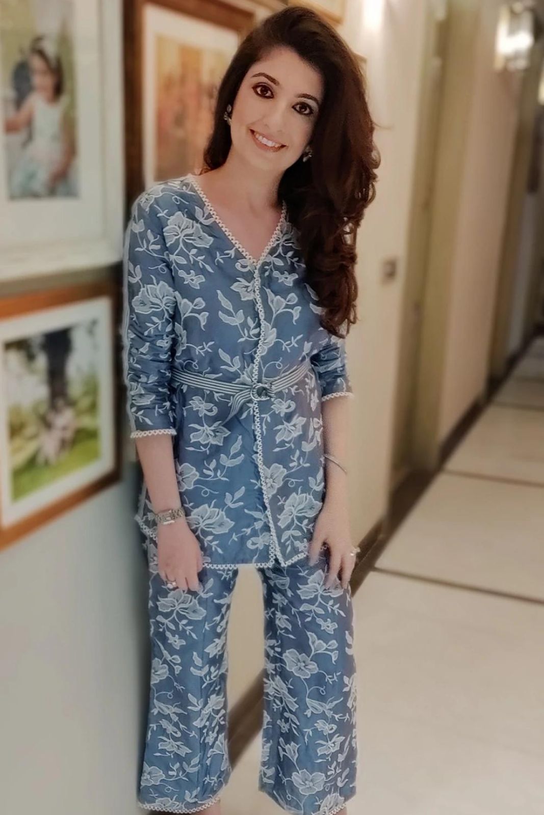 Caroline Cupro Blue Co-Ord Set