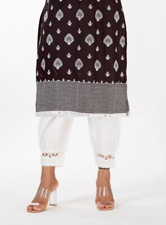 Gene Supima Cotton Black Kurta Set