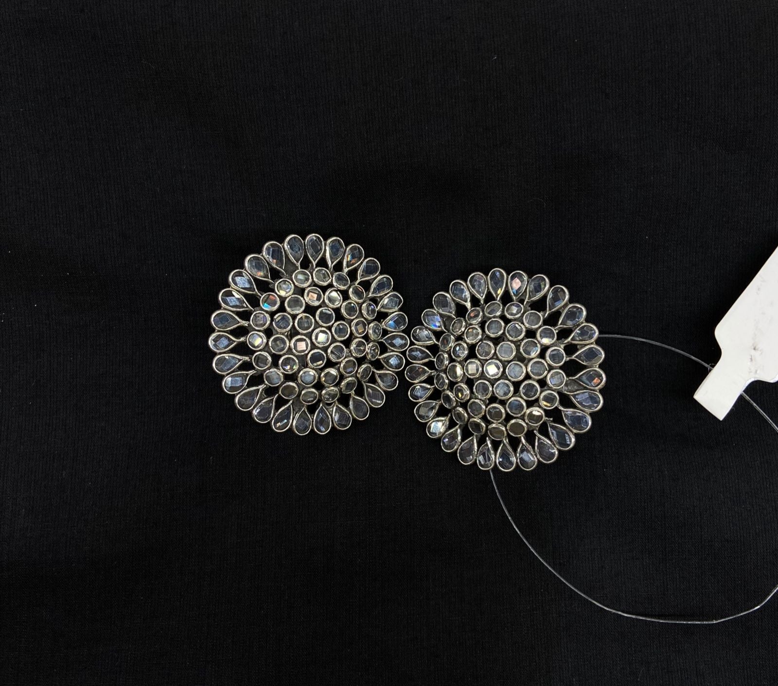 Pure Silver Chrysanthemum Antique Earrings