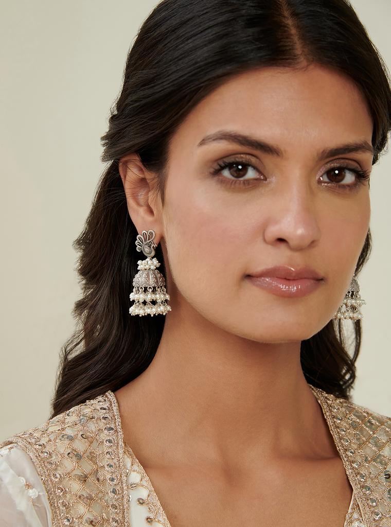 Pure Silver Kalki Jhumka