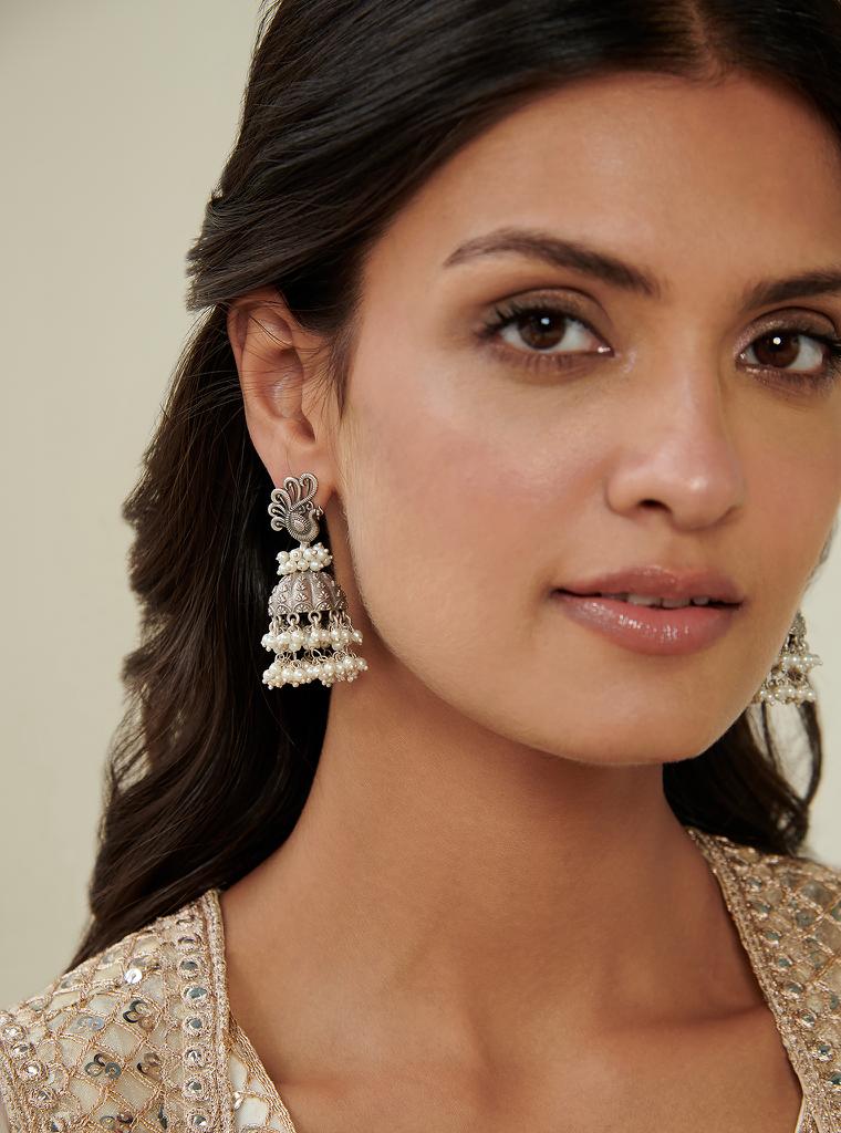 Pure Silver Kalki Jhumka