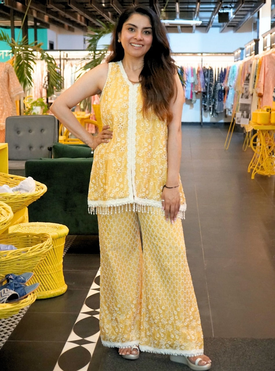 Rehanshi Supima Cotton Yellow Co-ord Set