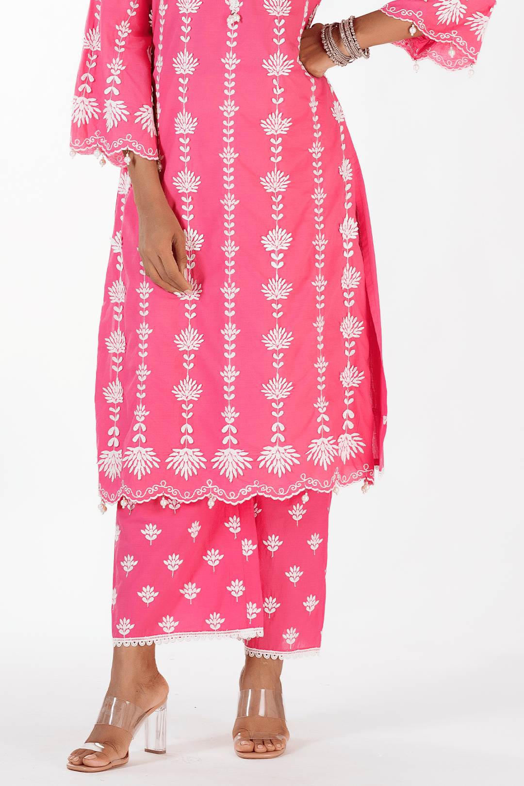 Zaira Supima Cotton Fuchsia Kurta with Palazzo Set