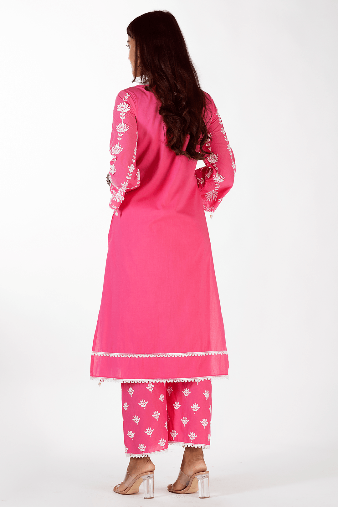 Zaira Supima Cotton Fuchsia Kurta with Palazzo Set