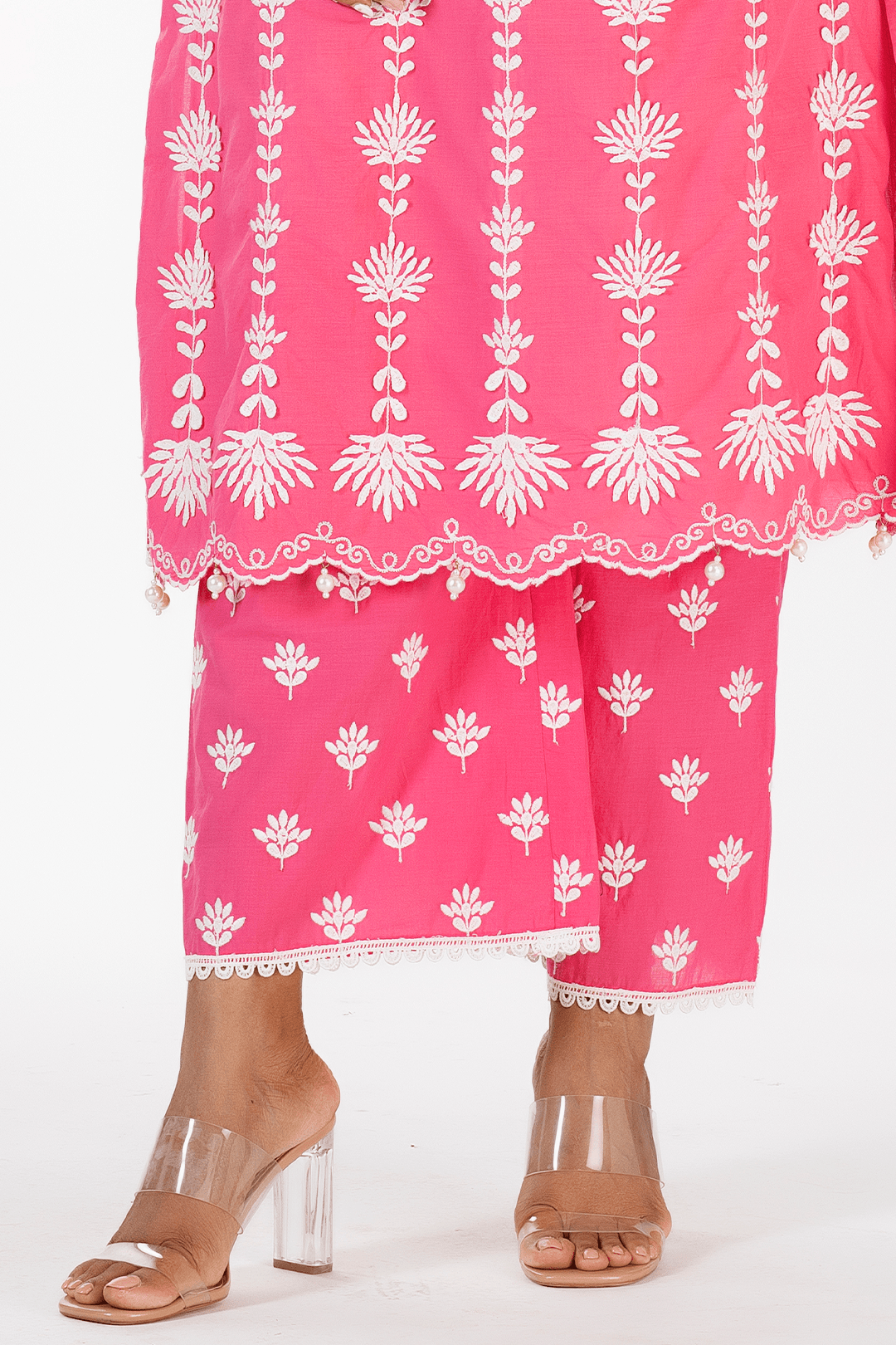 Zaira Supima Cotton Fuchsia Kurta with Palazzo Set