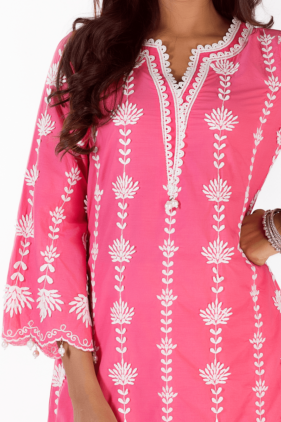 Zaira Supima Cotton Fuchsia Kurta with Palazzo Set