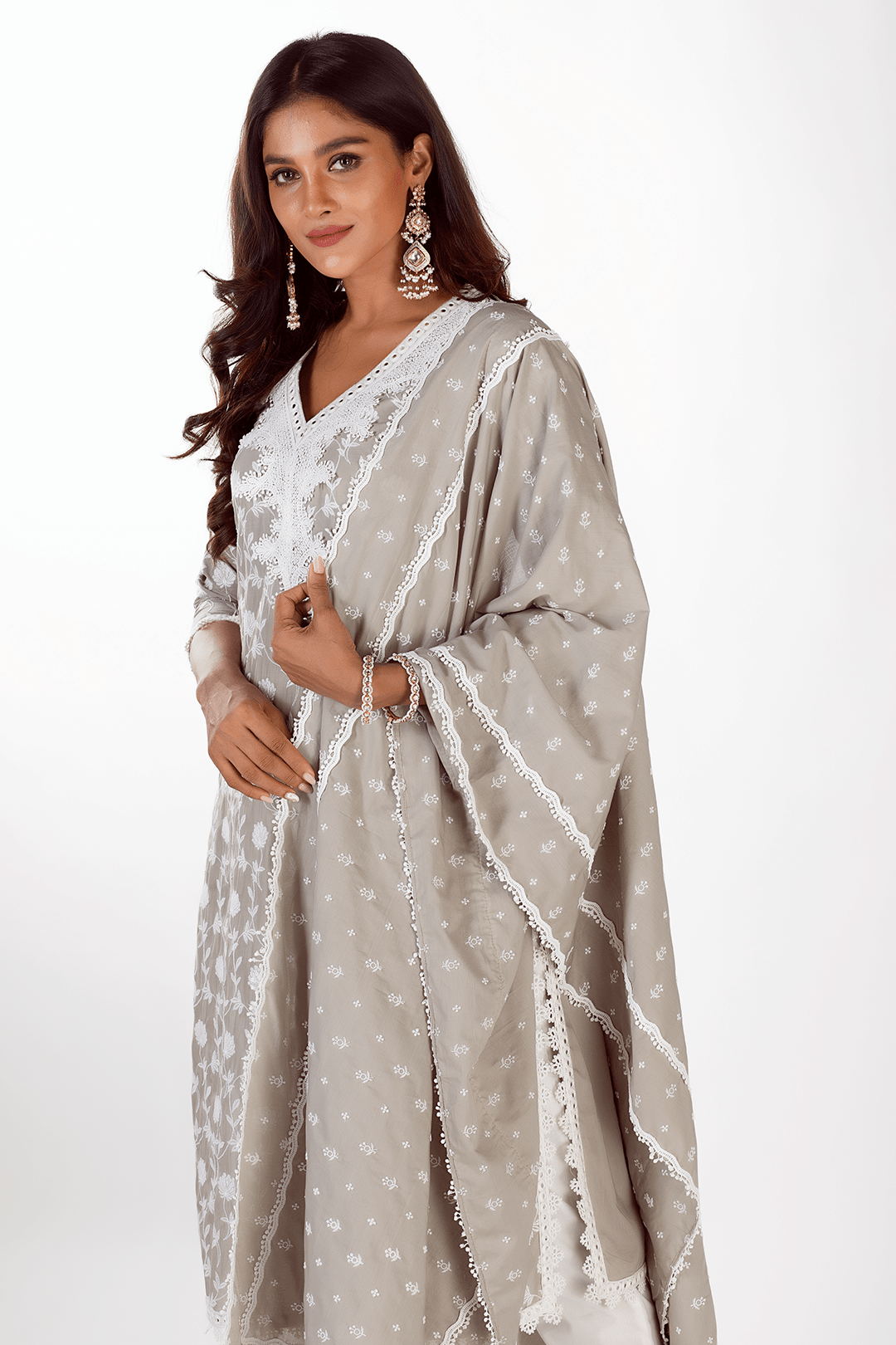 Zeb Supima Cotton Grey Kurta Set