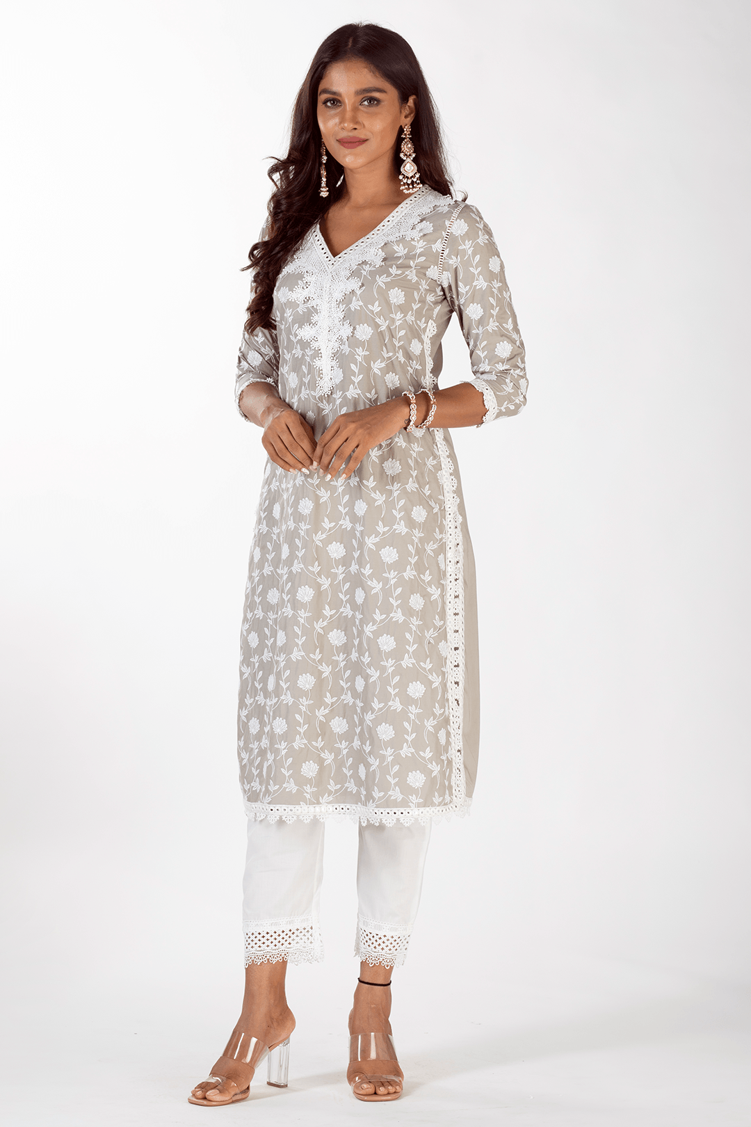 Zeb Supima Cotton Grey Kurta Set