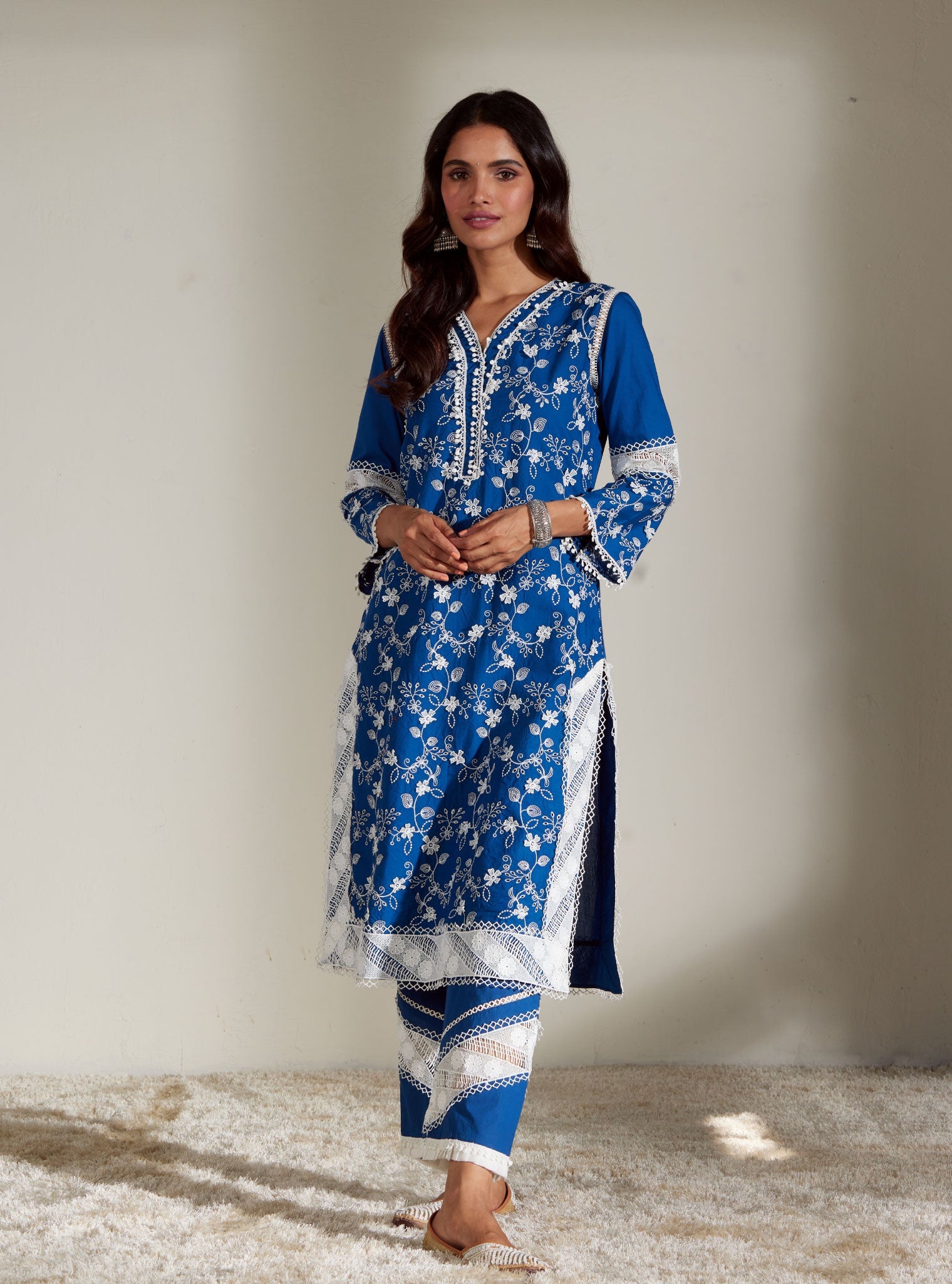 Alice Supima Cotton Navy Kurta Set