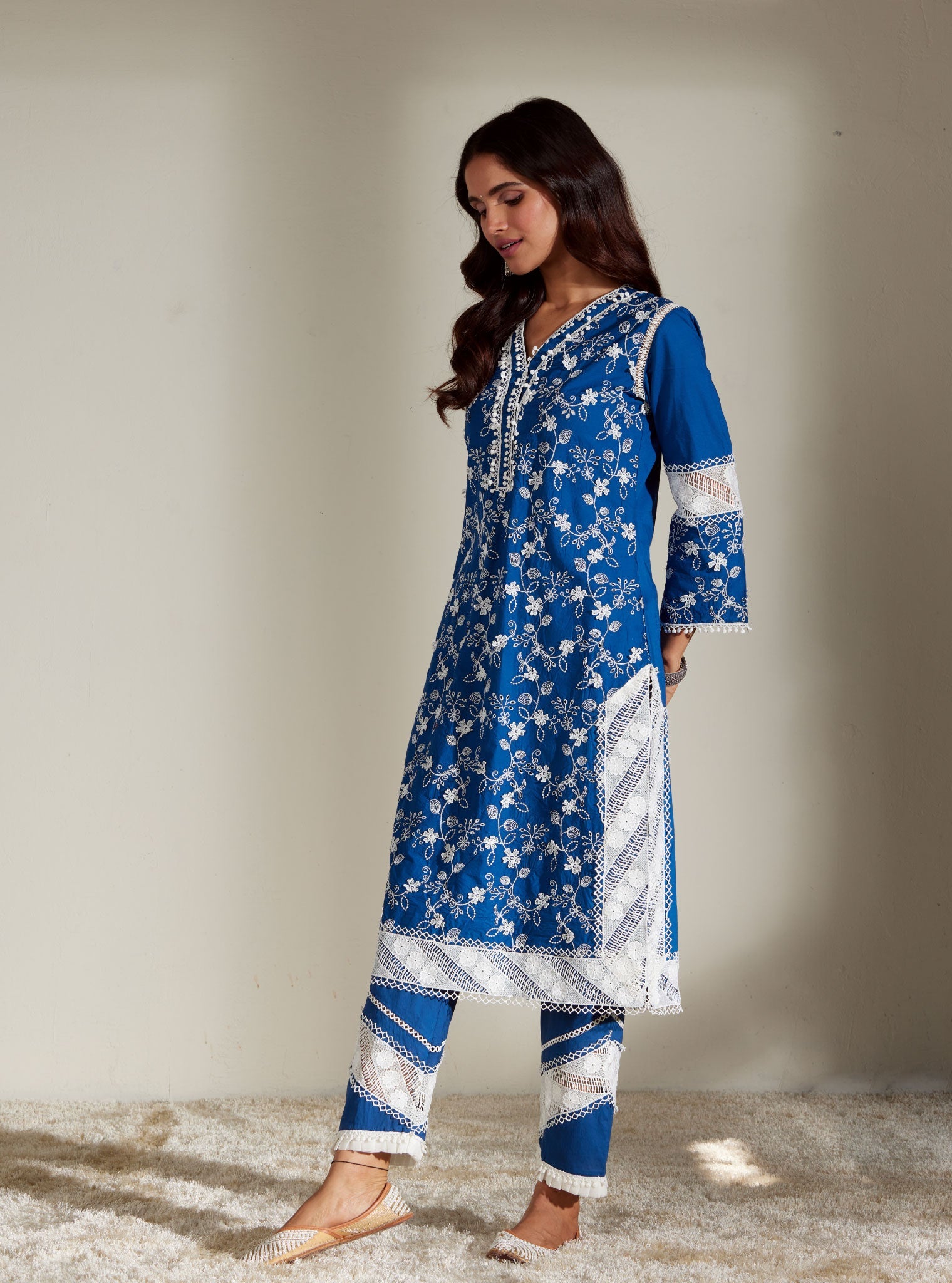 Alice Supima Cotton Navy Kurta Set