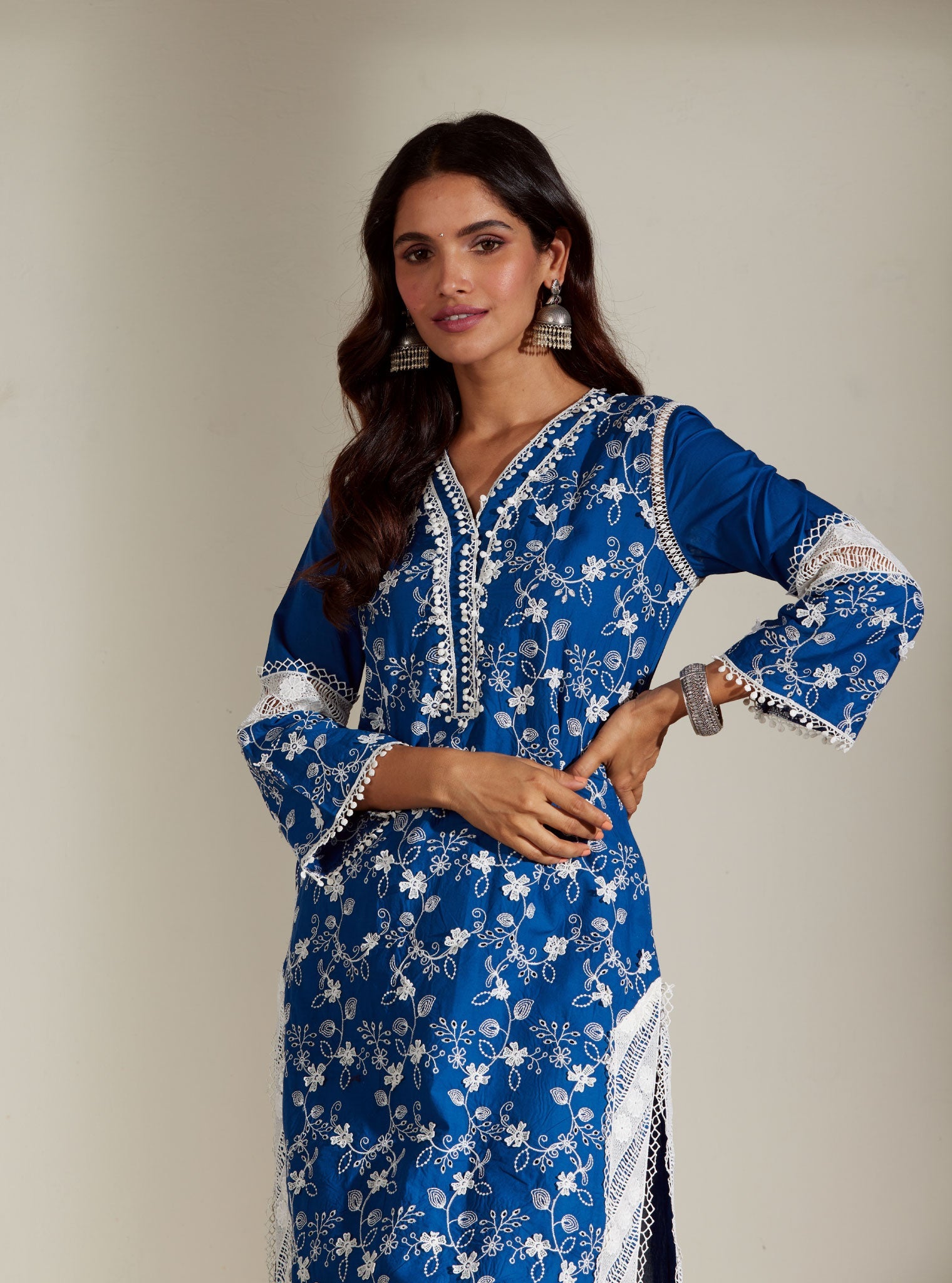 Alice Supima Cotton Navy Kurta Set
