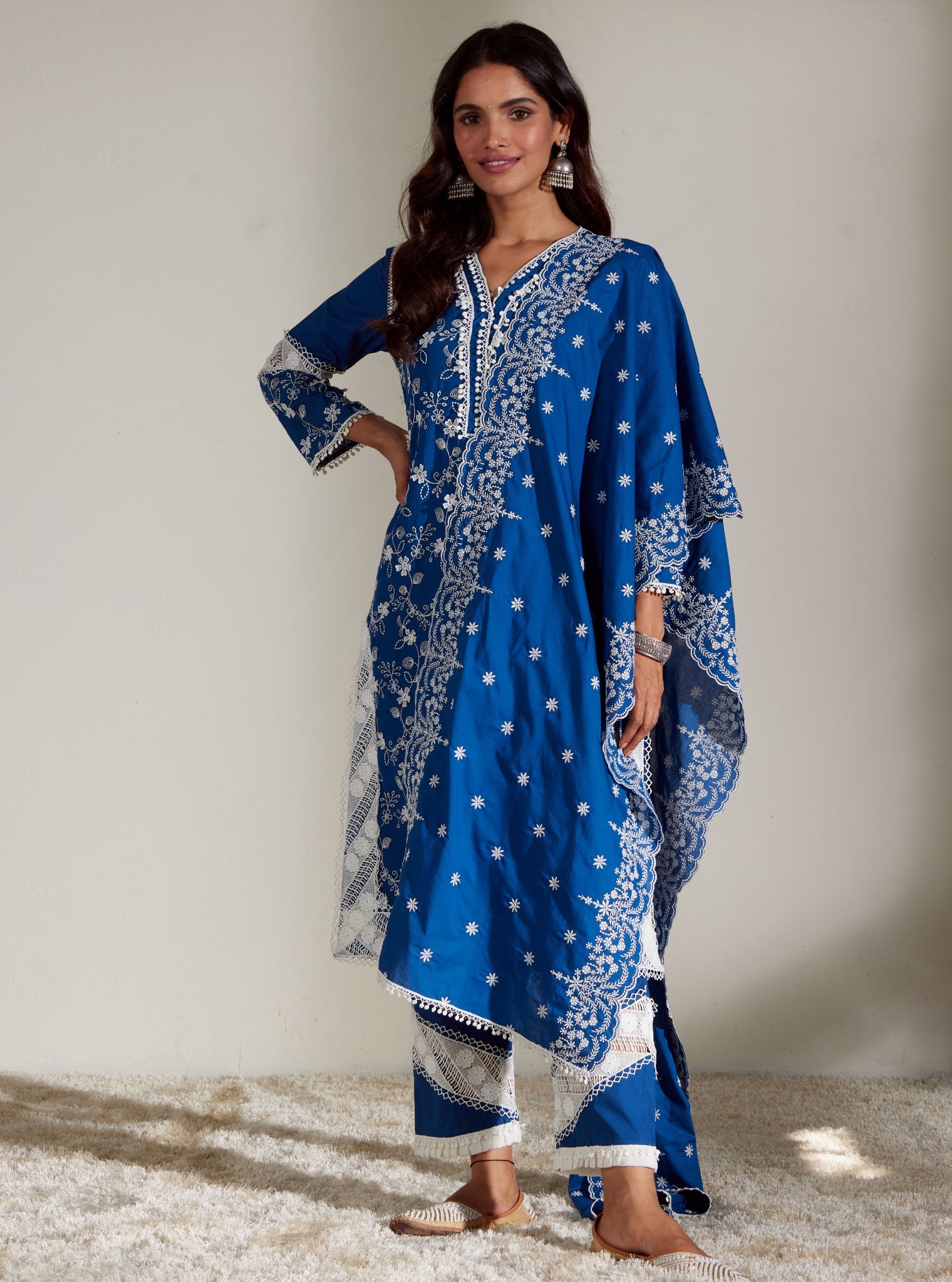 Alice Supima Cotton Navy Kurta Set