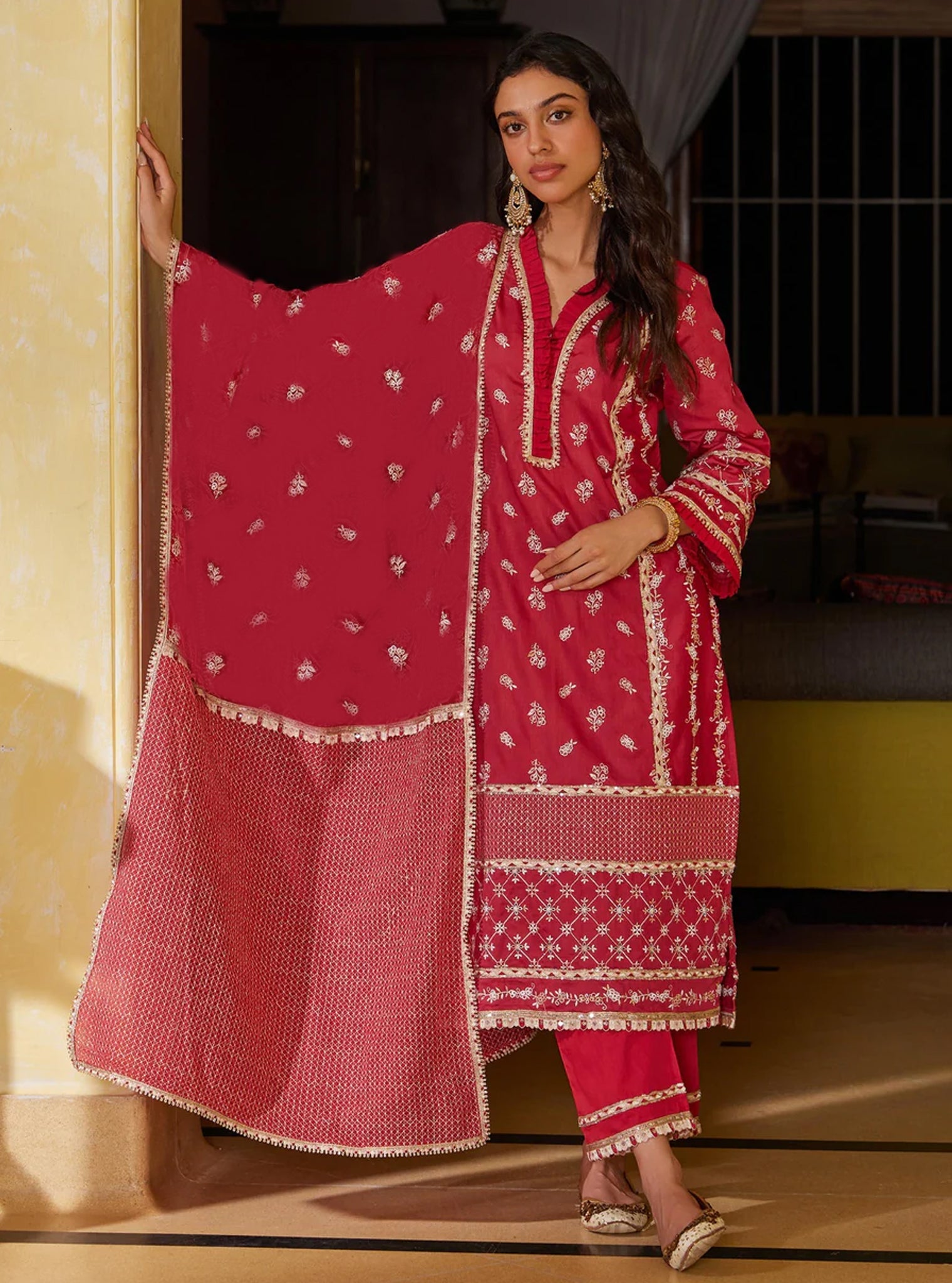 Anvesa Pima Red Kurta Set