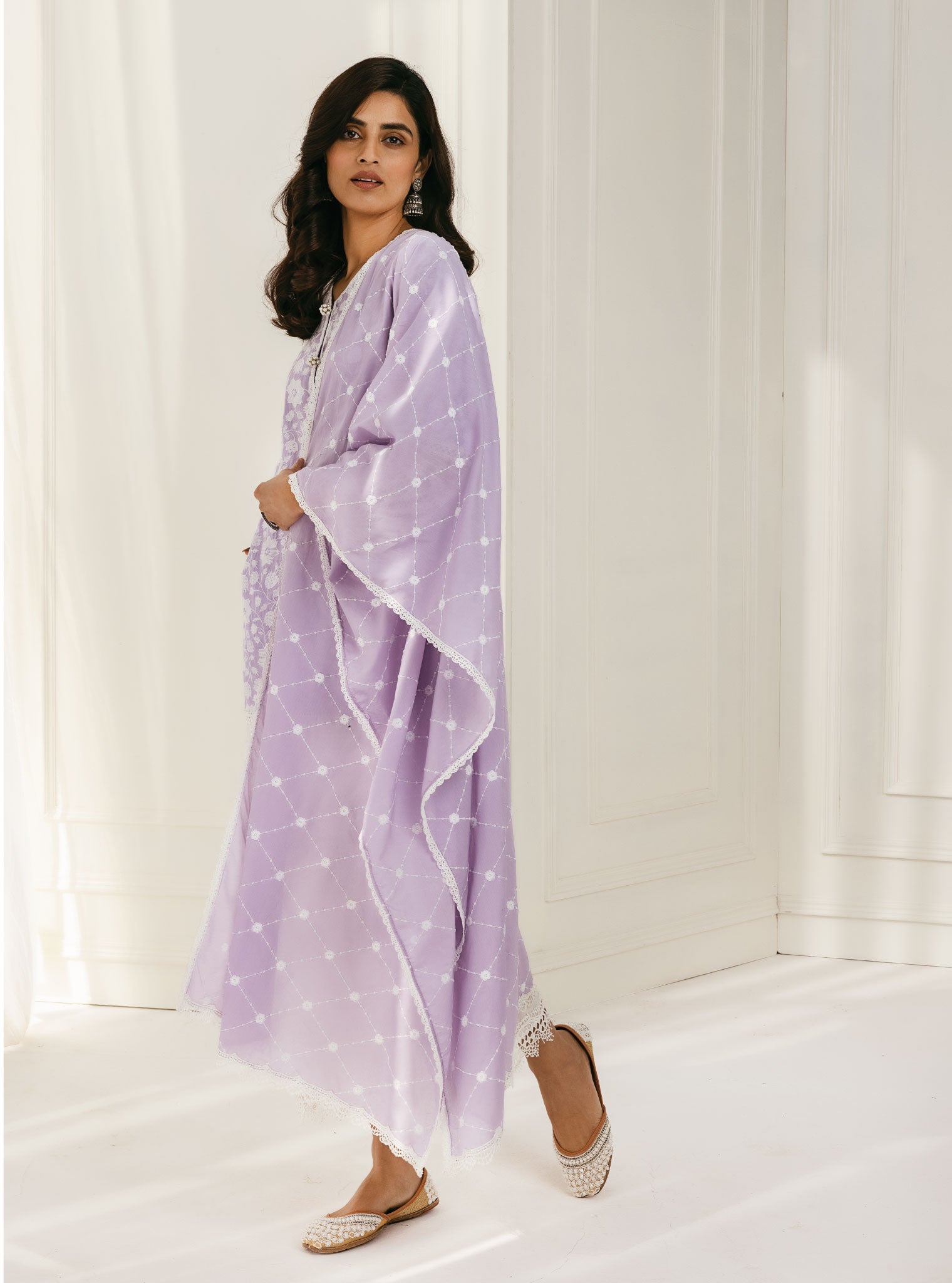 Barog Supima Cotton Lilac Kurta with Palazzo Set
