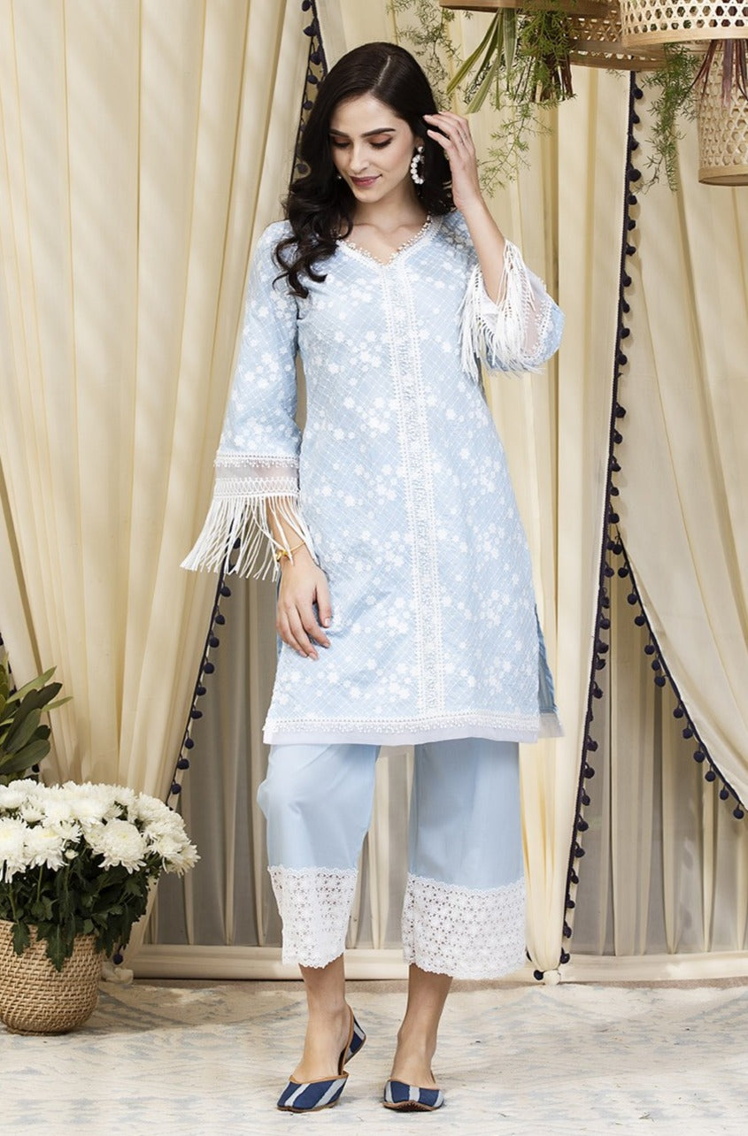 Lina Supima Cotton Kurta with Palazzo Set