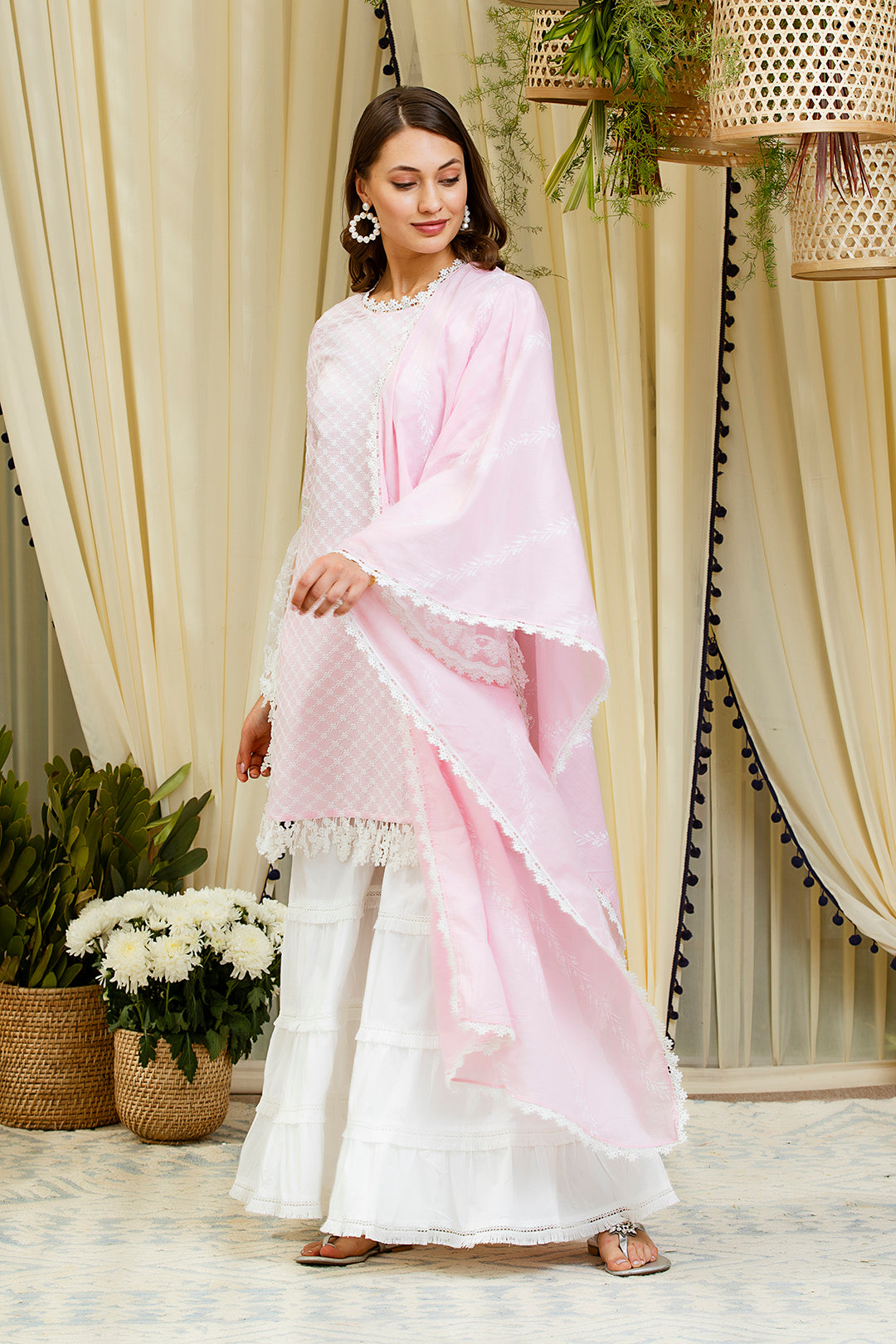 Aspen Pink Kurta with Garara Set