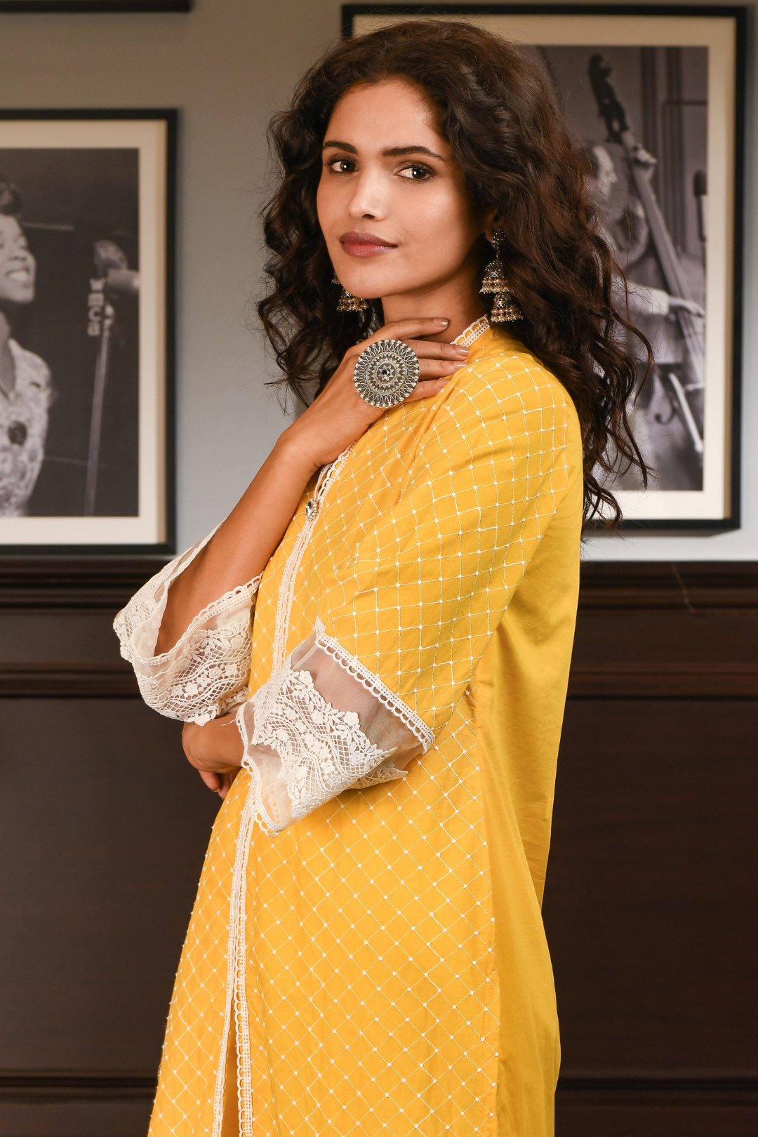 Cayo Supima Cotton Yellow Kurta Set