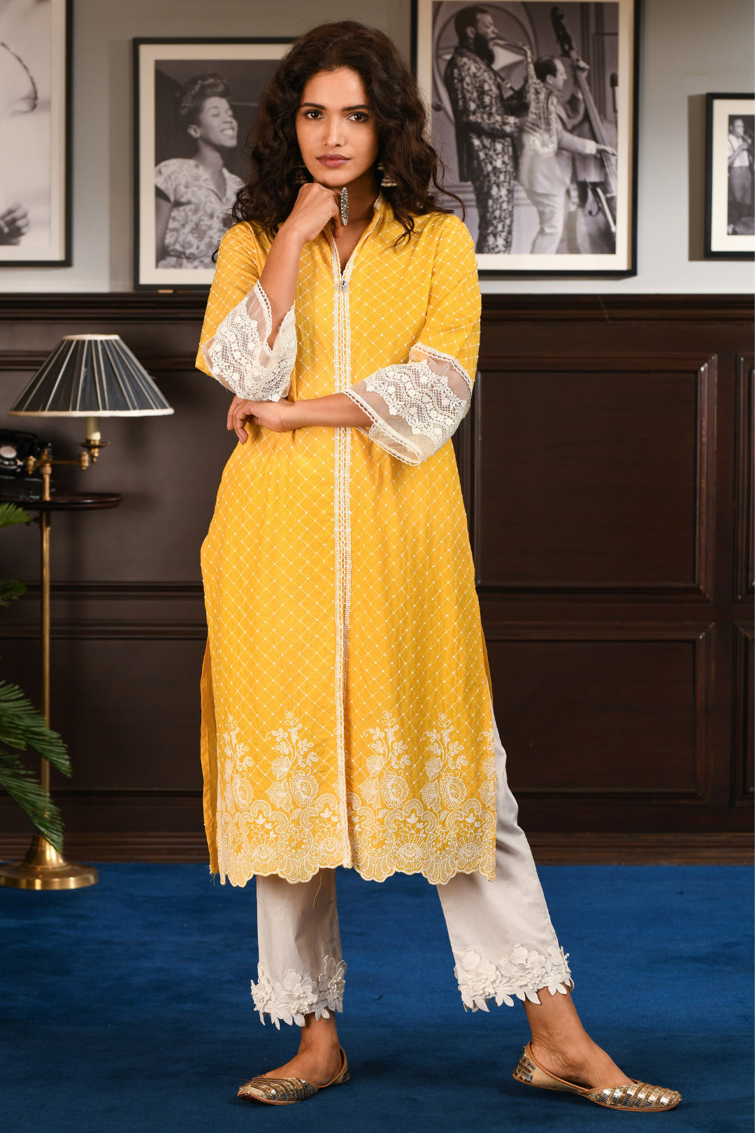 Cayo Supima Cotton Yellow Kurta Set