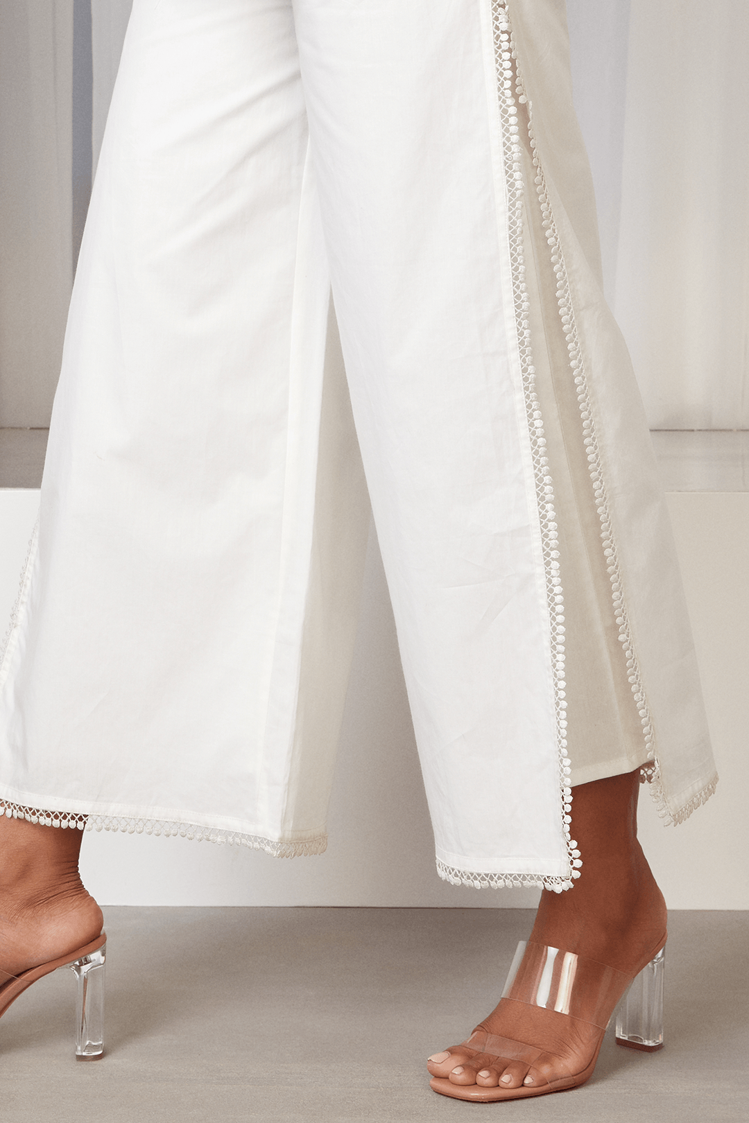 Celine Organza White Kimono Set