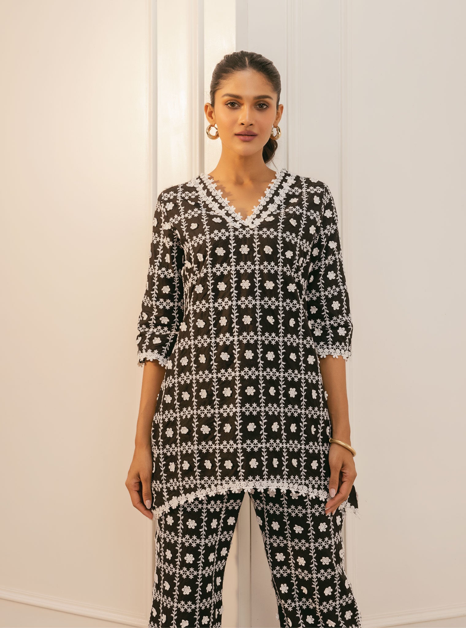 Mulmul Supima Cotton Cove Black Top