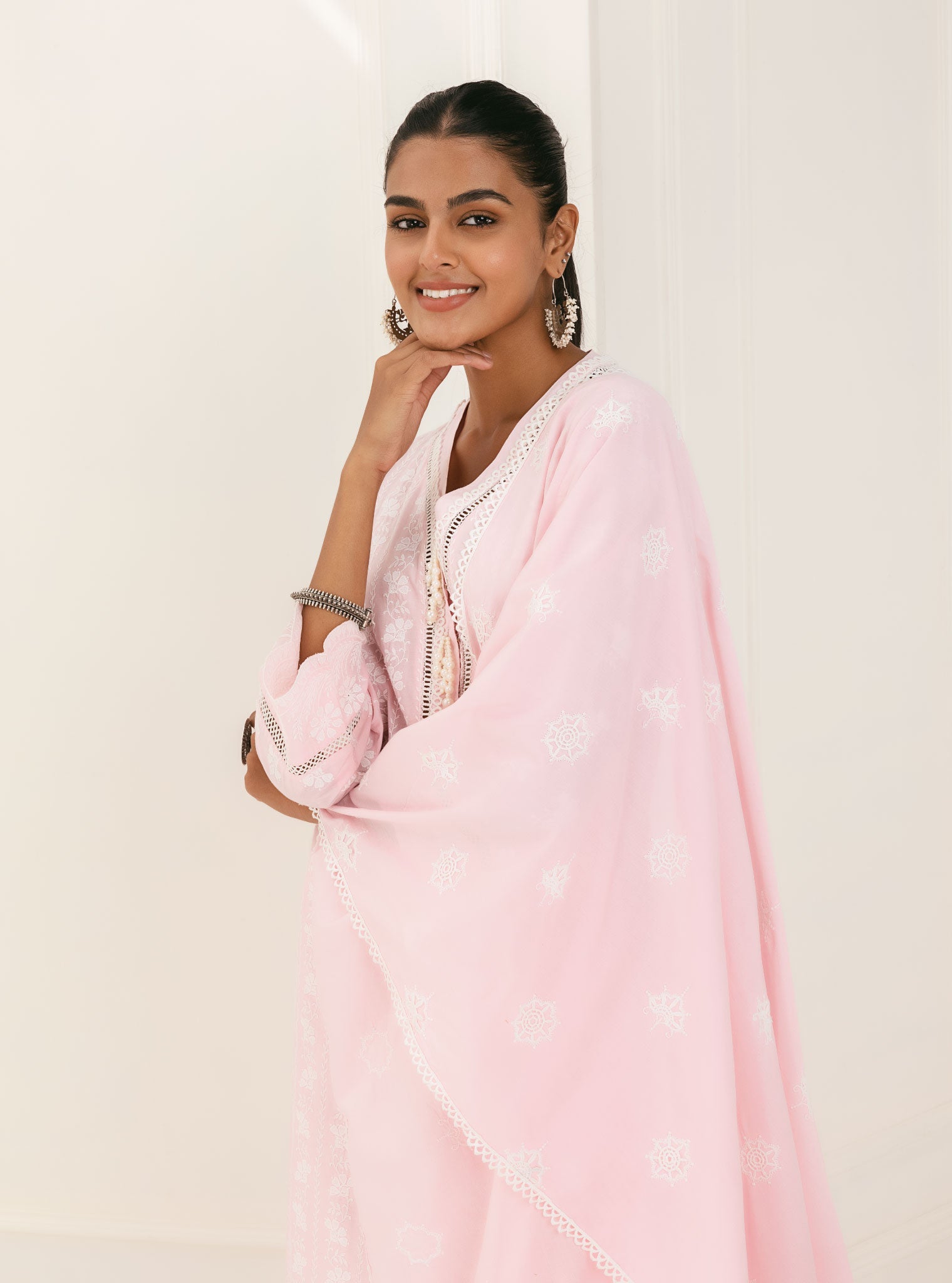 Dharni Supima Cotton Pink Kurta Set