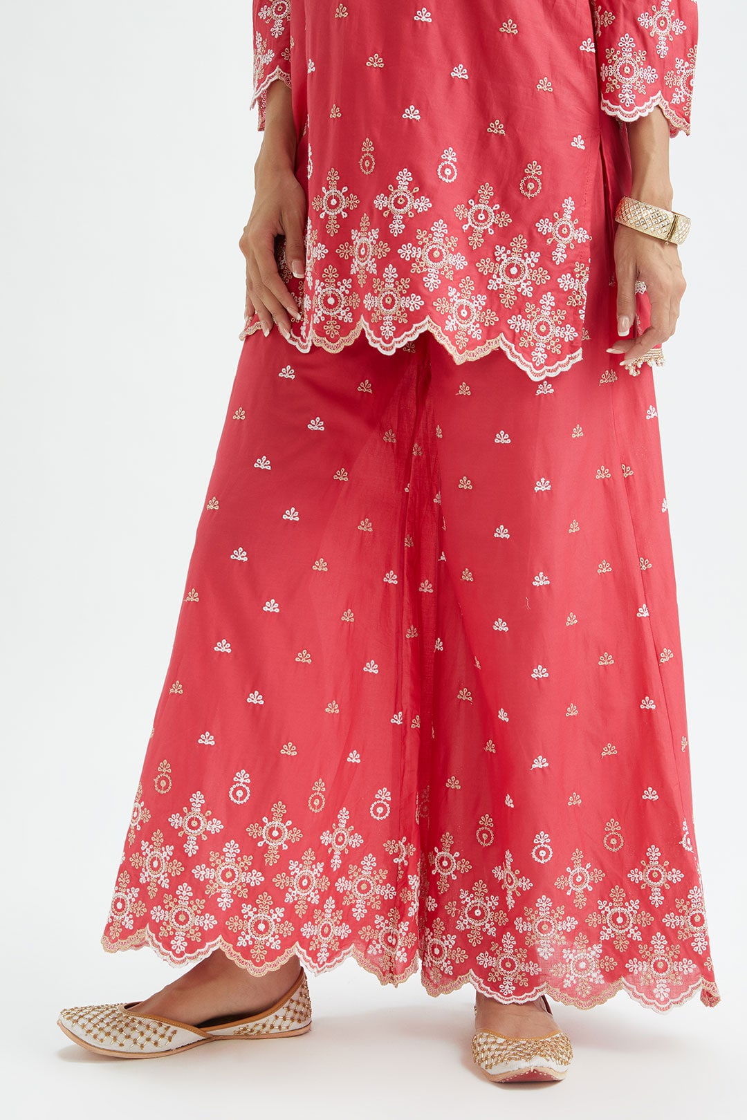 Dove Supima Cotton Red Sharara Set