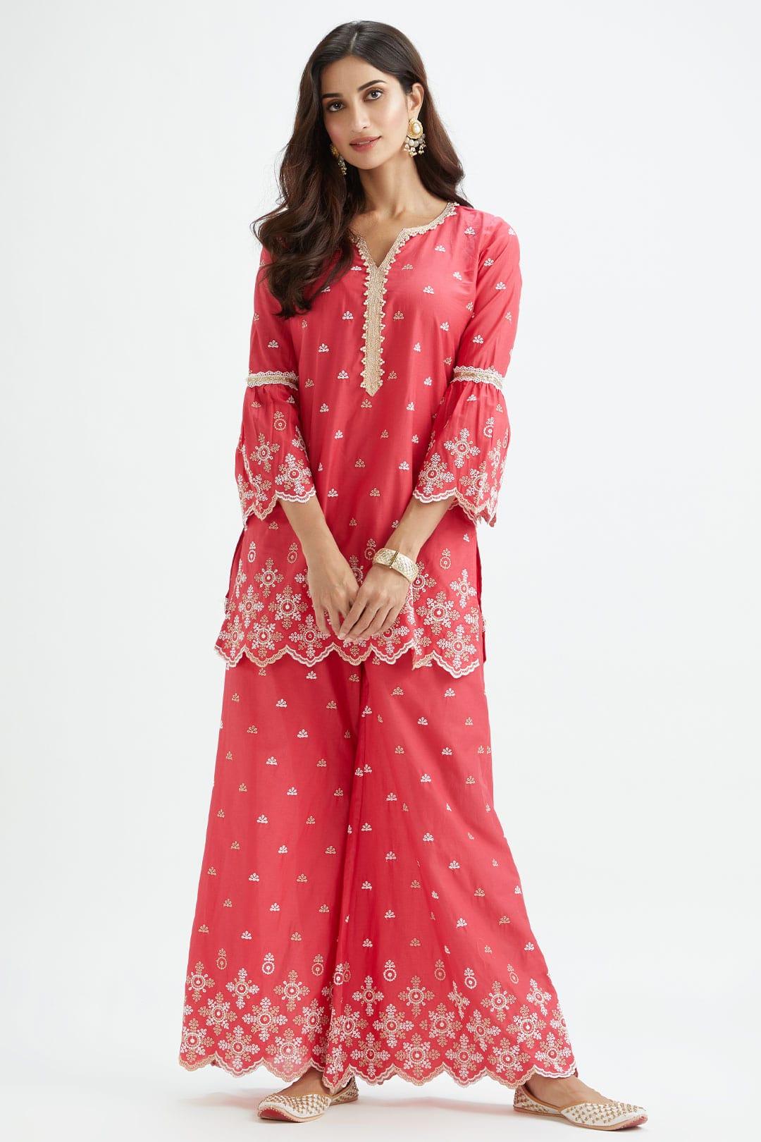 Dove Supima Cotton Red Sharara Set