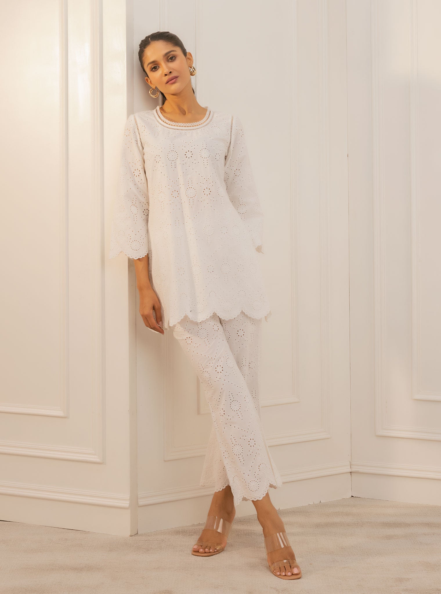 Evelyn Supima Cotton White Top Set