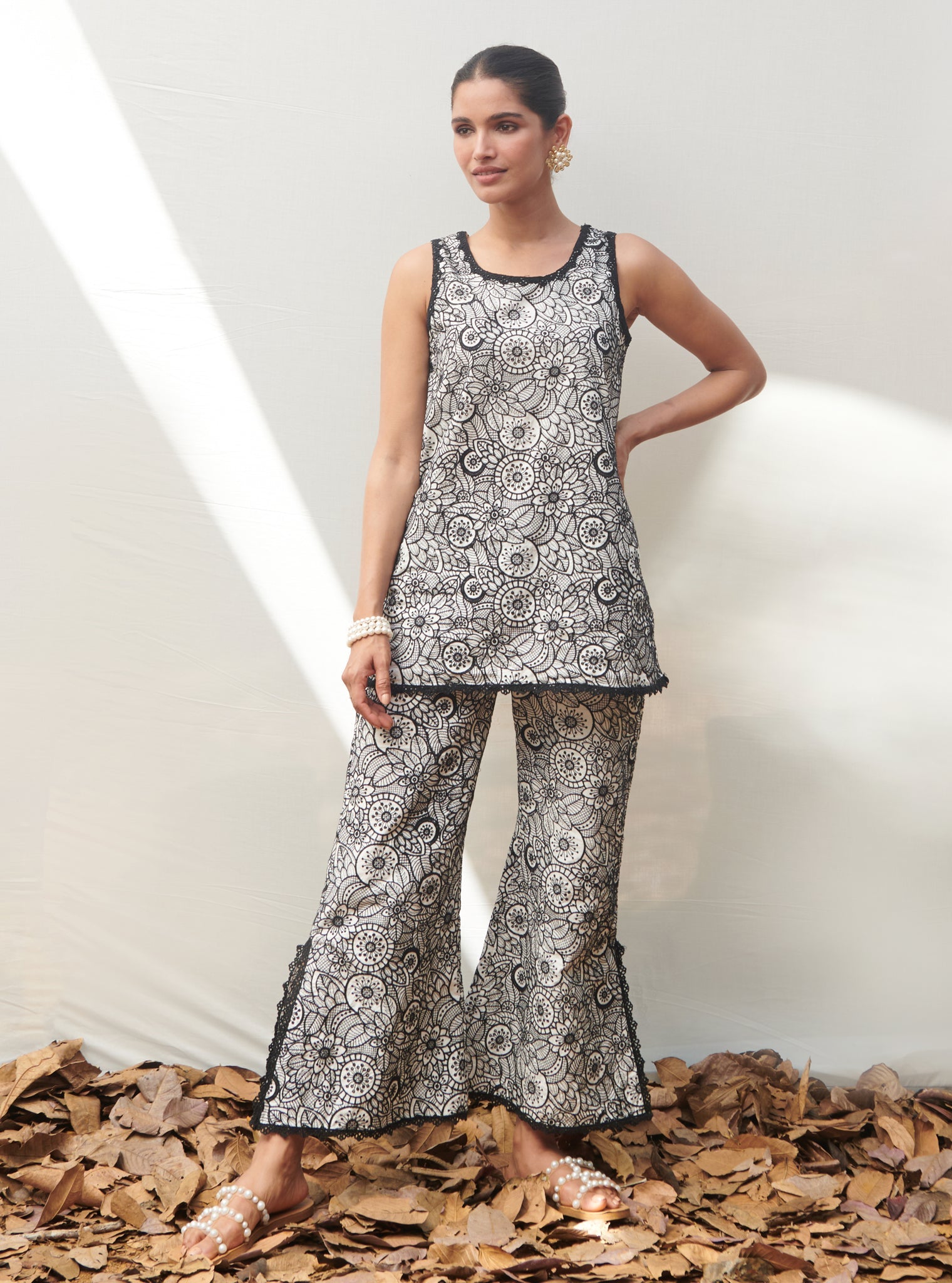 Gardenia Supima Cotton White Co-ord Set