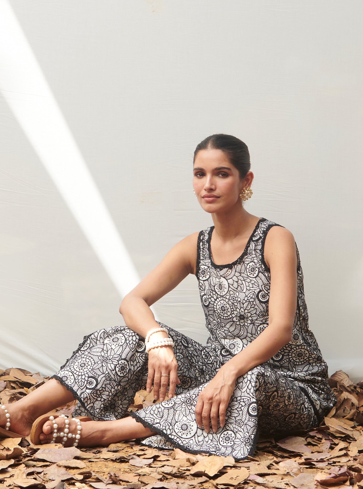 Gardenia Supima Cotton White Co-ord Set