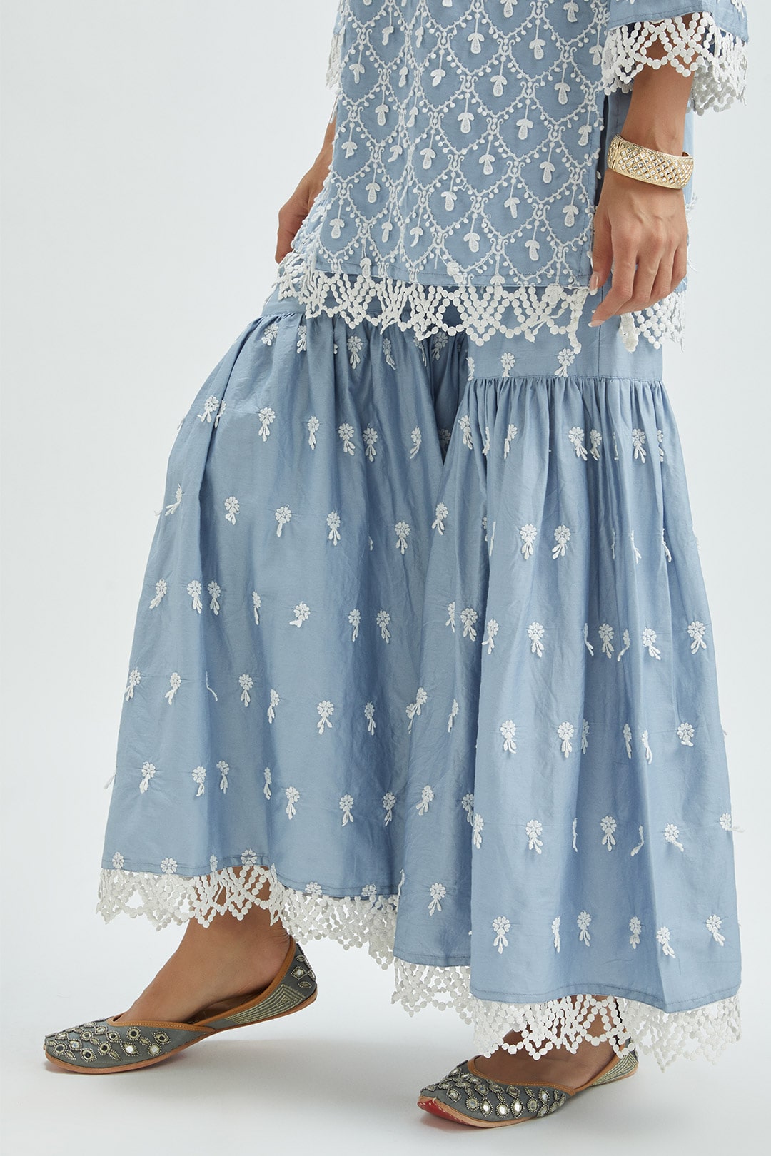 Hayes Supima Satin Wedgewood Kurta Set