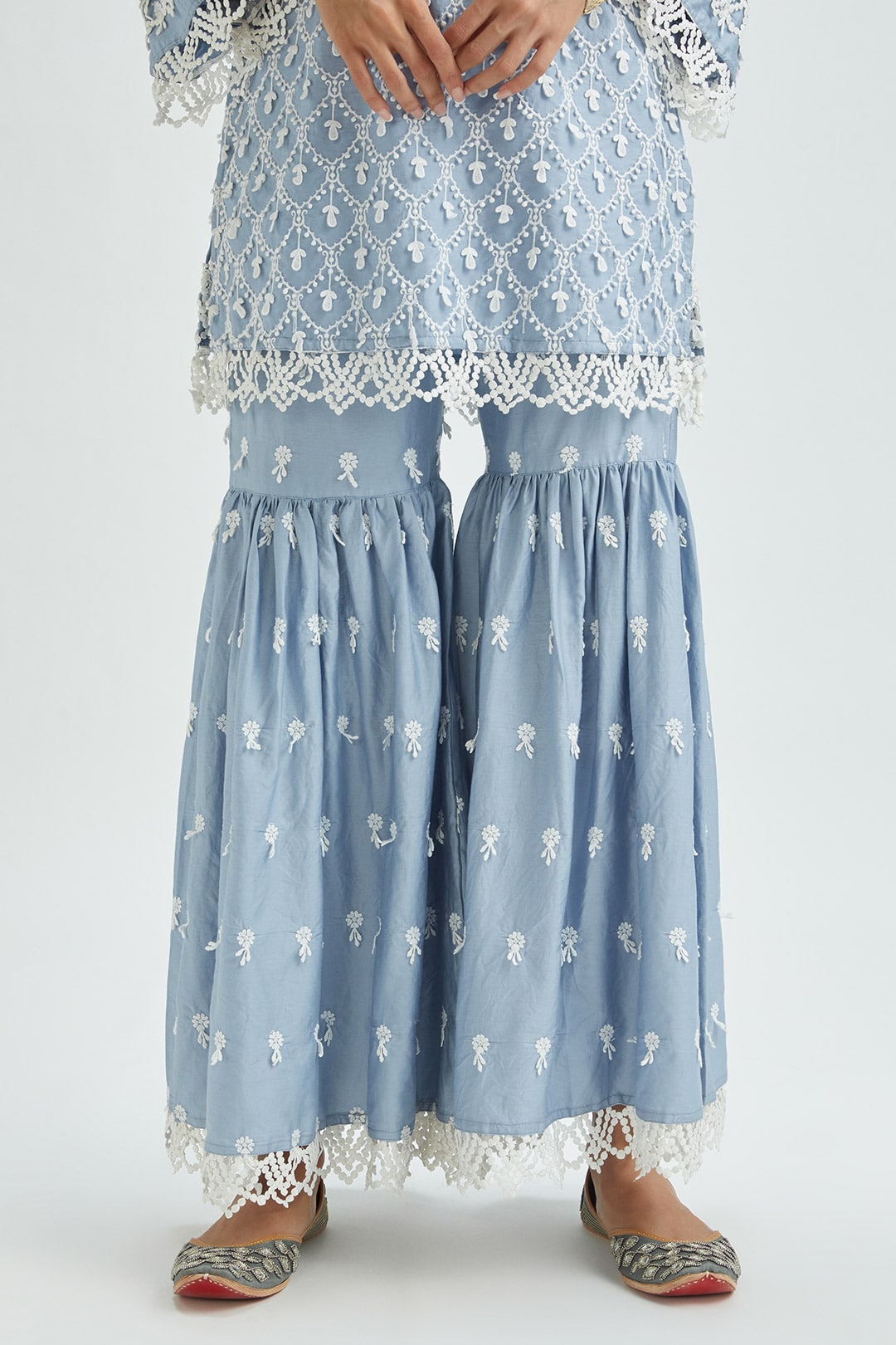 Hayes Supima Satin Wedgewood Kurta Set