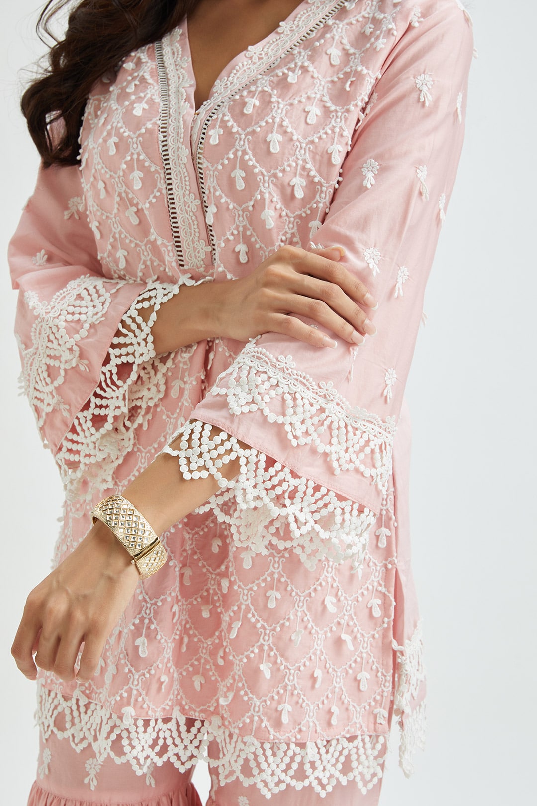 Hayes Supima Satin Pink Kurta Set