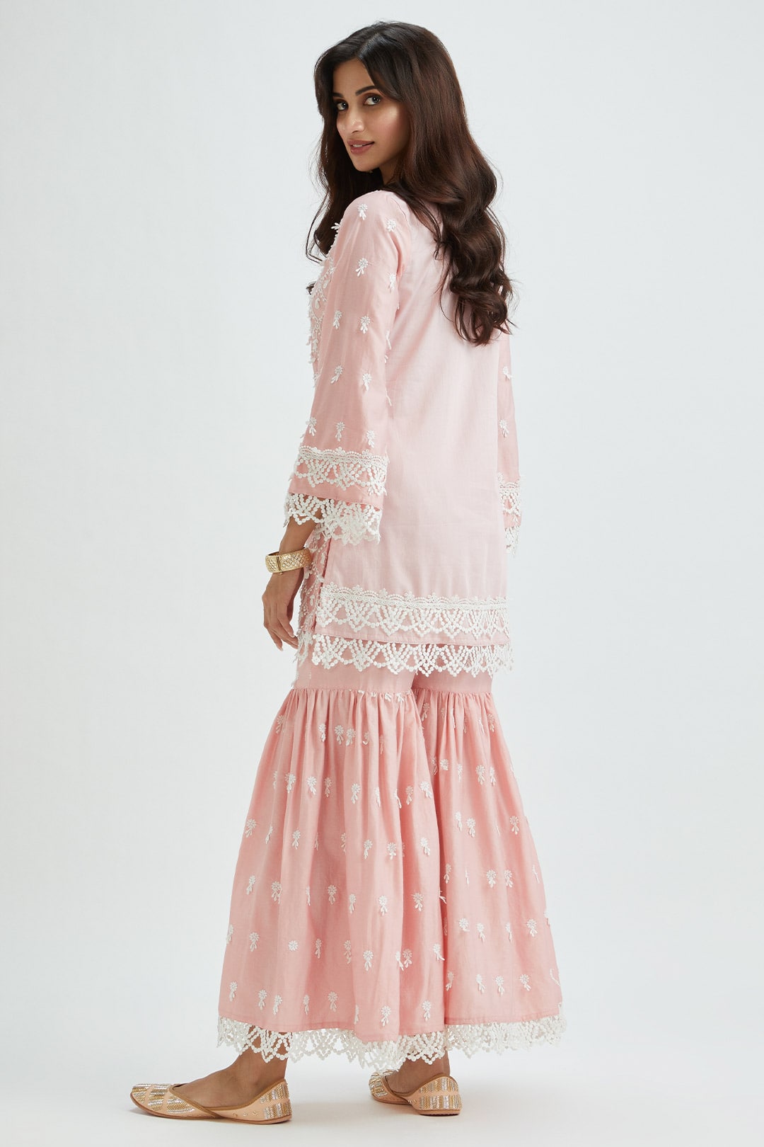 Hayes Supima Satin Pink Kurta Set