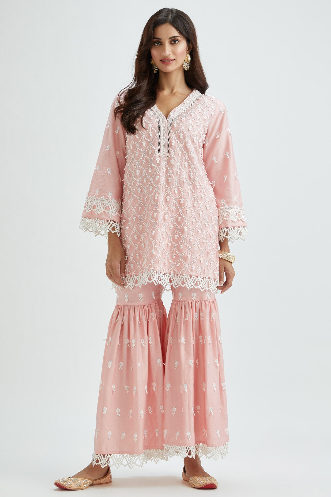 Hayes Supima Satin Pink Kurta Set