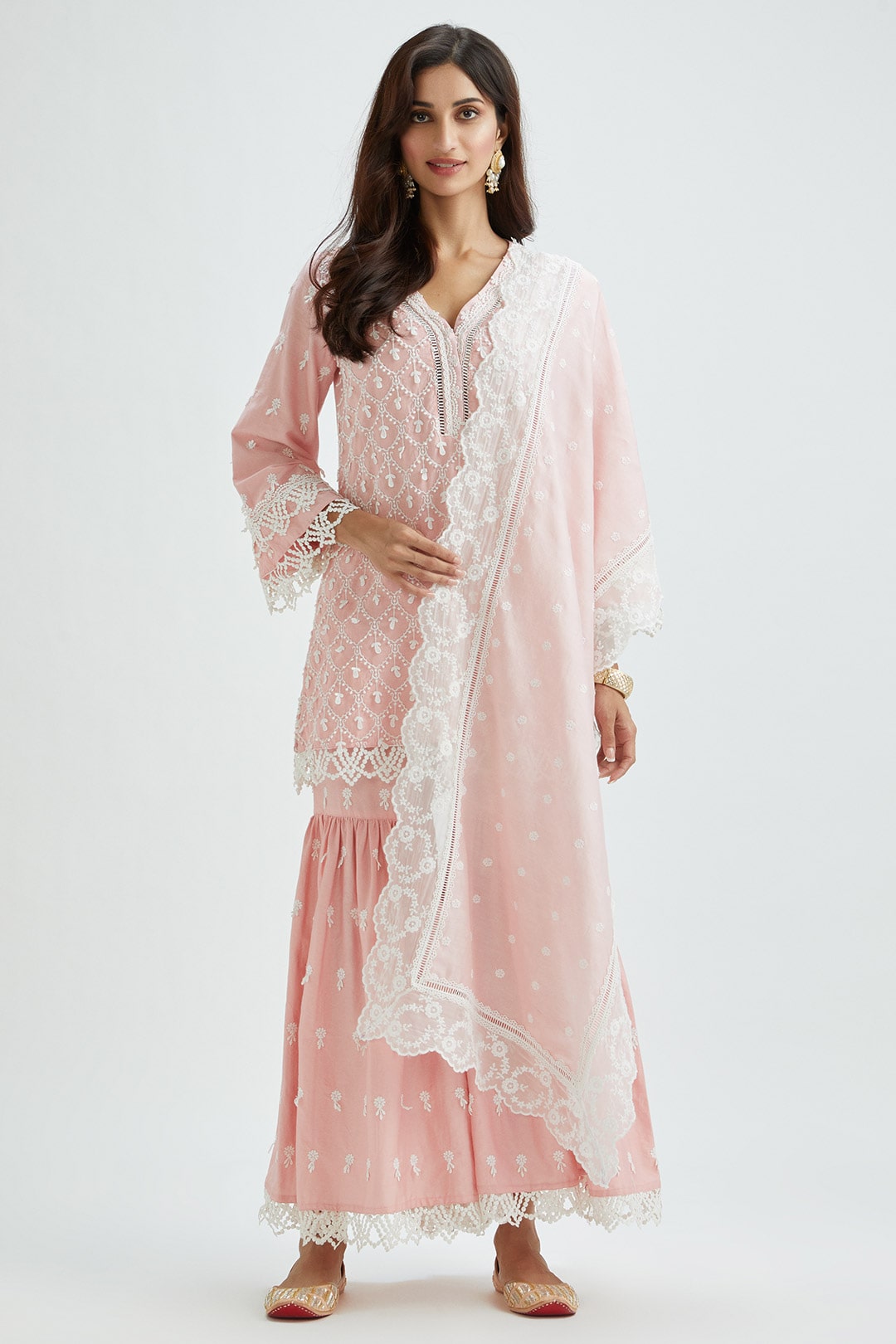 Hayes Supima Satin Pink Kurta Set