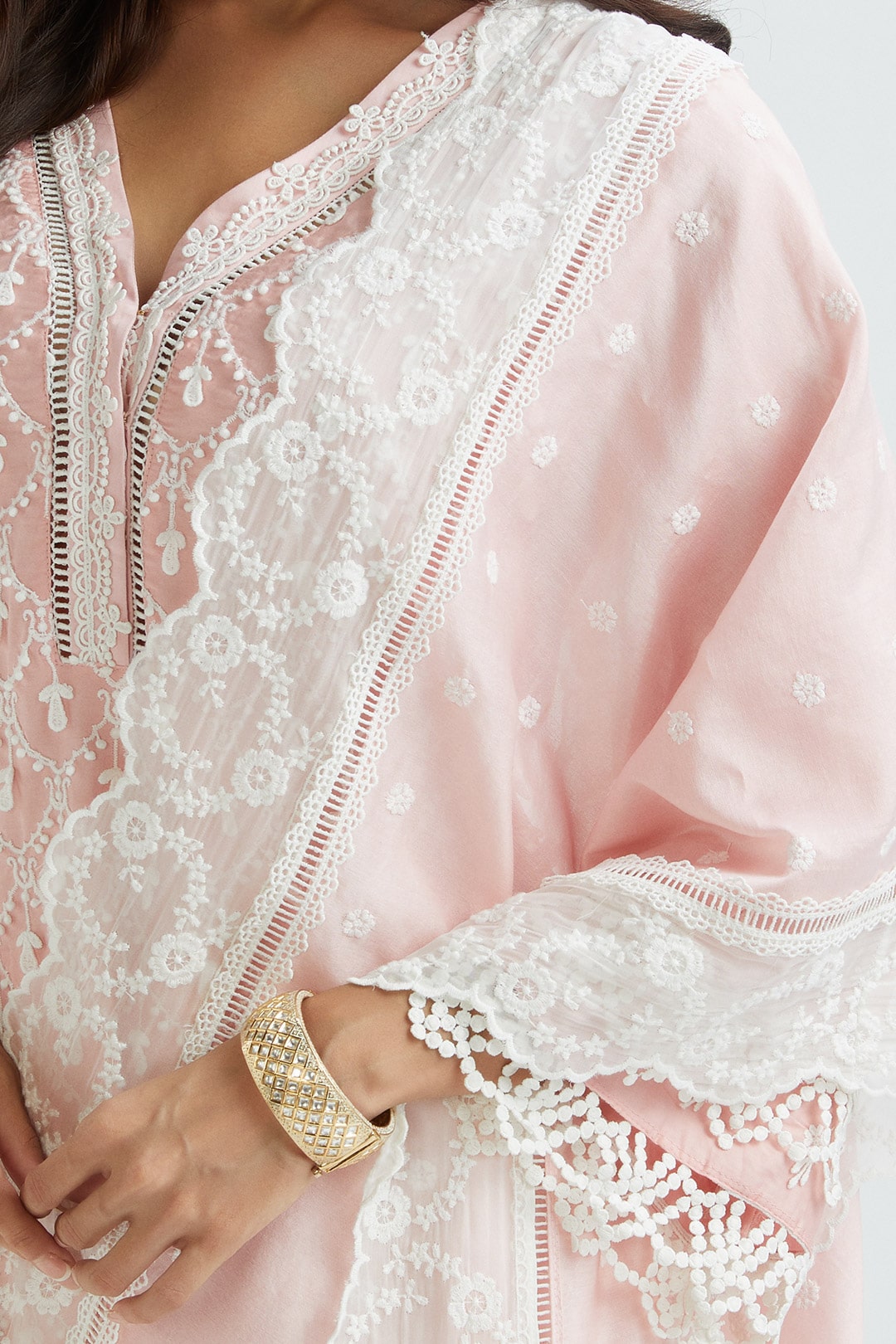 Hayes Supima Satin Pink Kurta Set