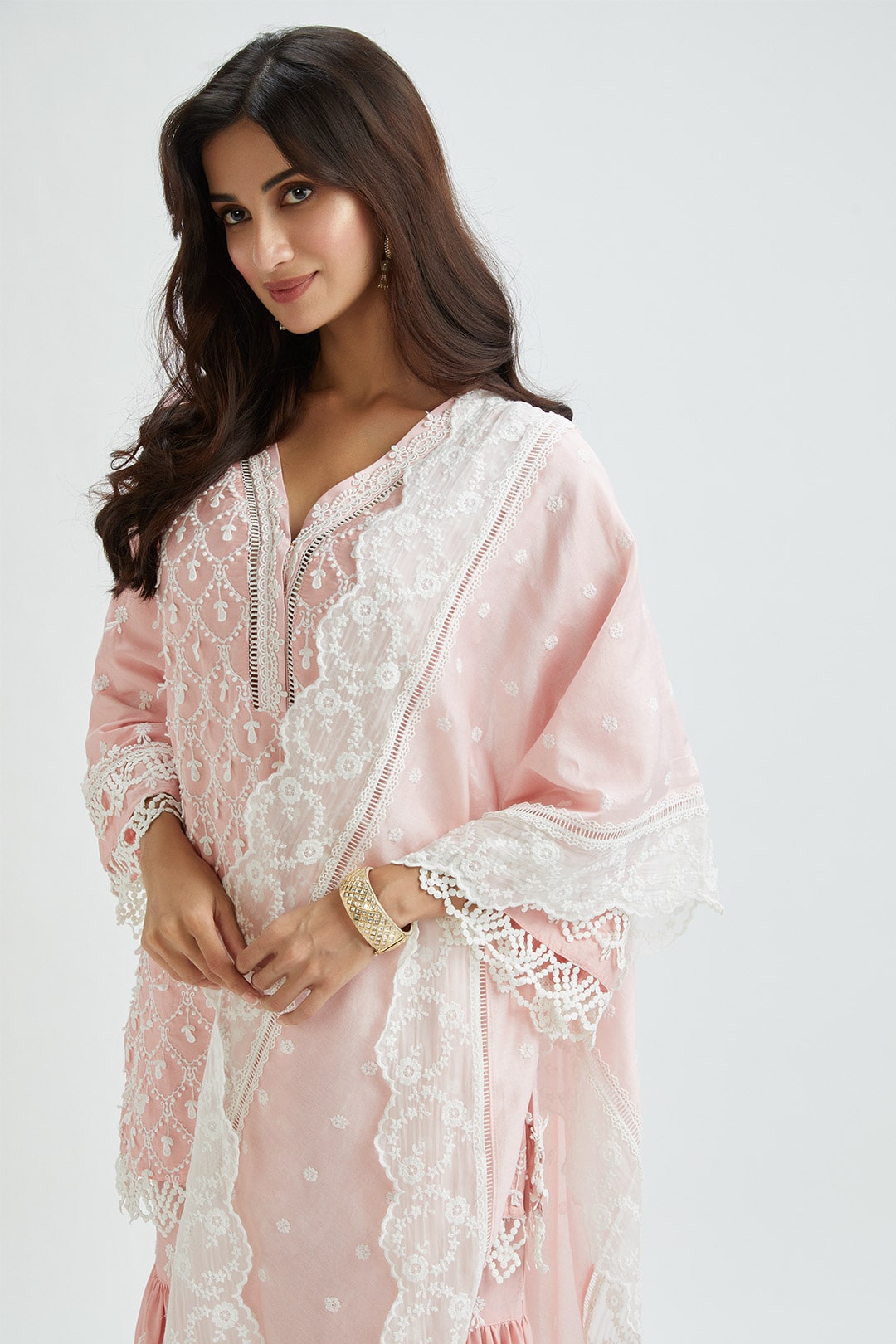 Hayes Supima Satin Pink Kurta Set