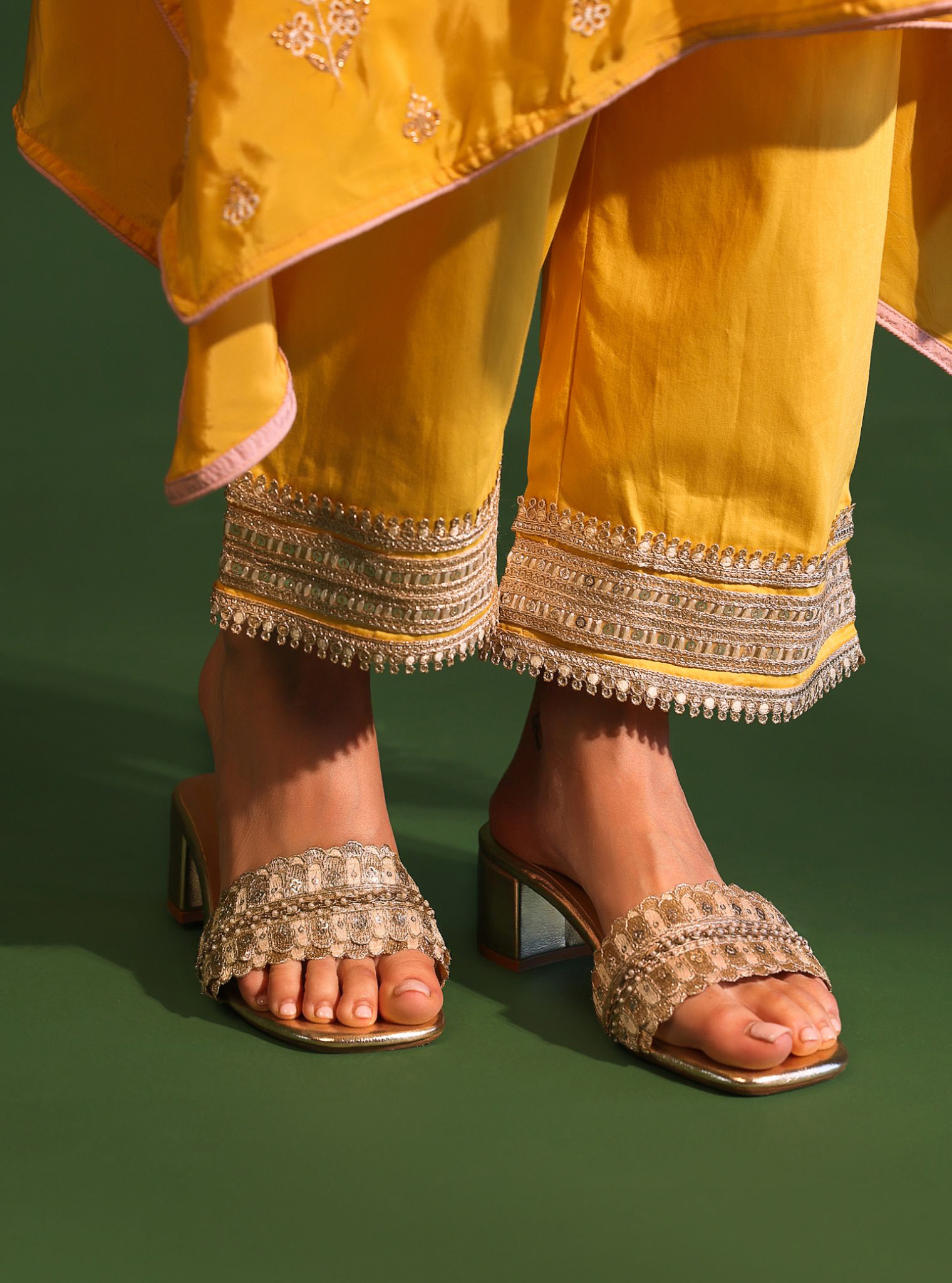 Shrija Gold Vegan Heel