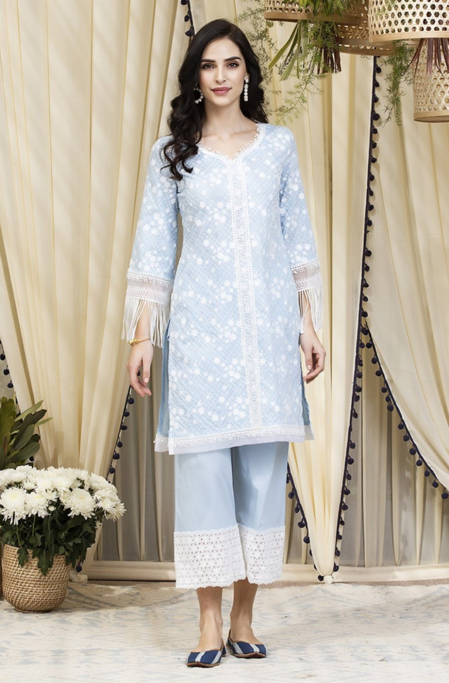 Lina Supima Cotton Kurta with Palazzo Set