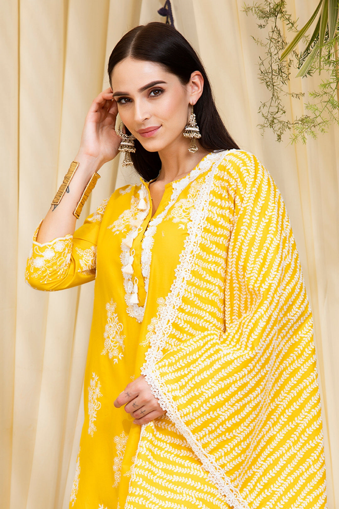 Perla Supima Cotton Yellow Kurta Set