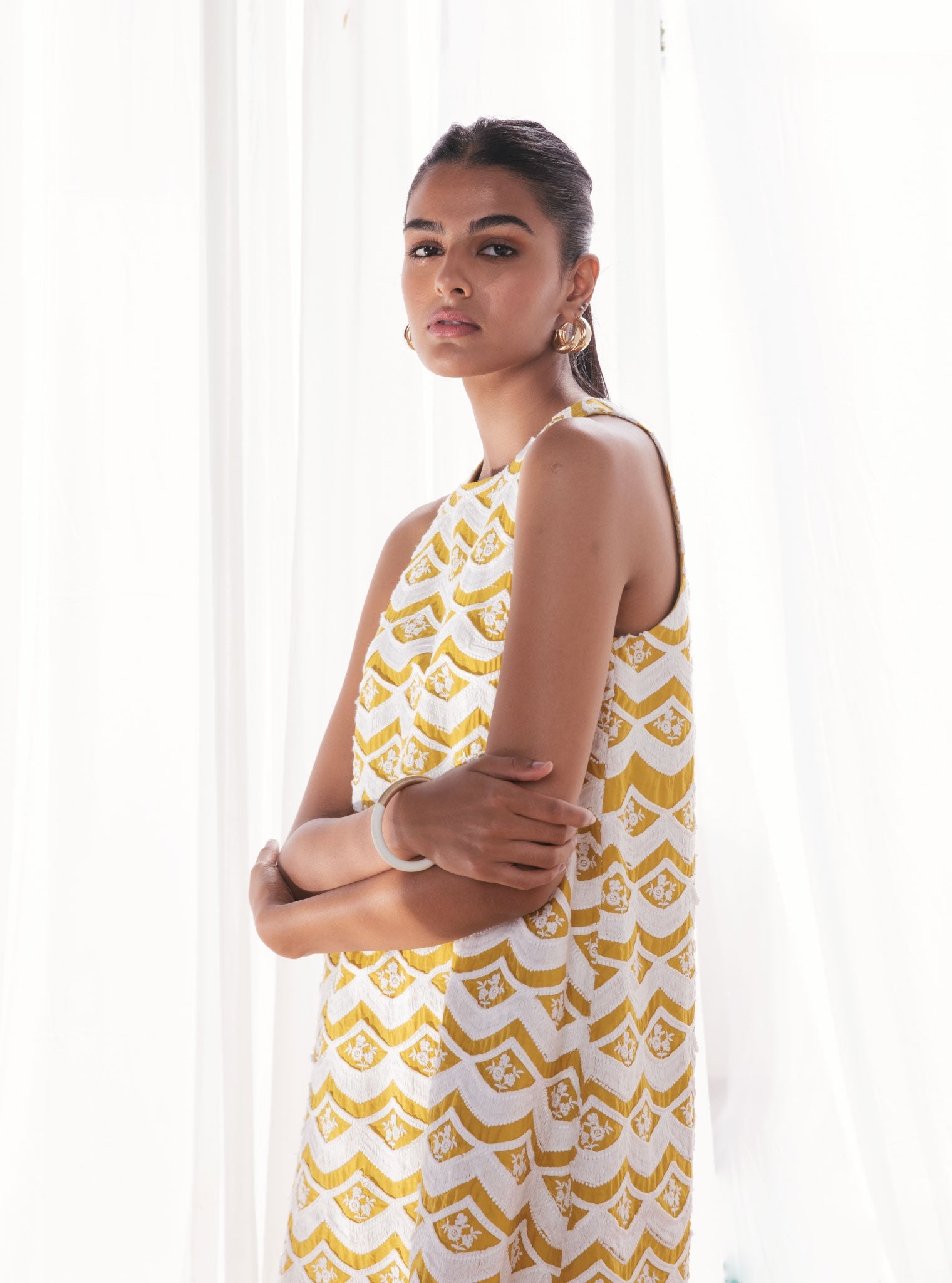 Melina Supima Cotton Mustard Dress