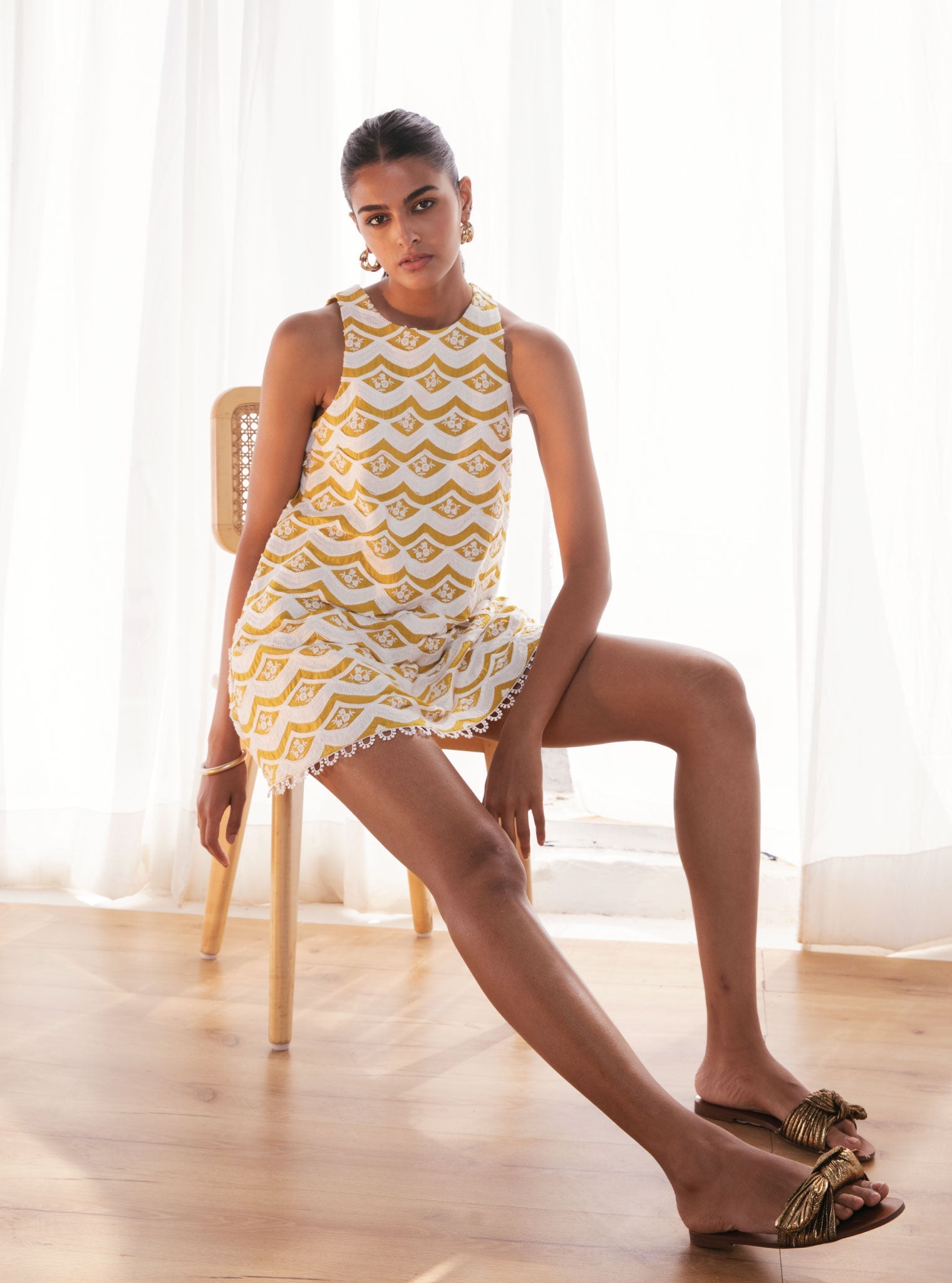 Melina Supima Cotton Mustard Dress