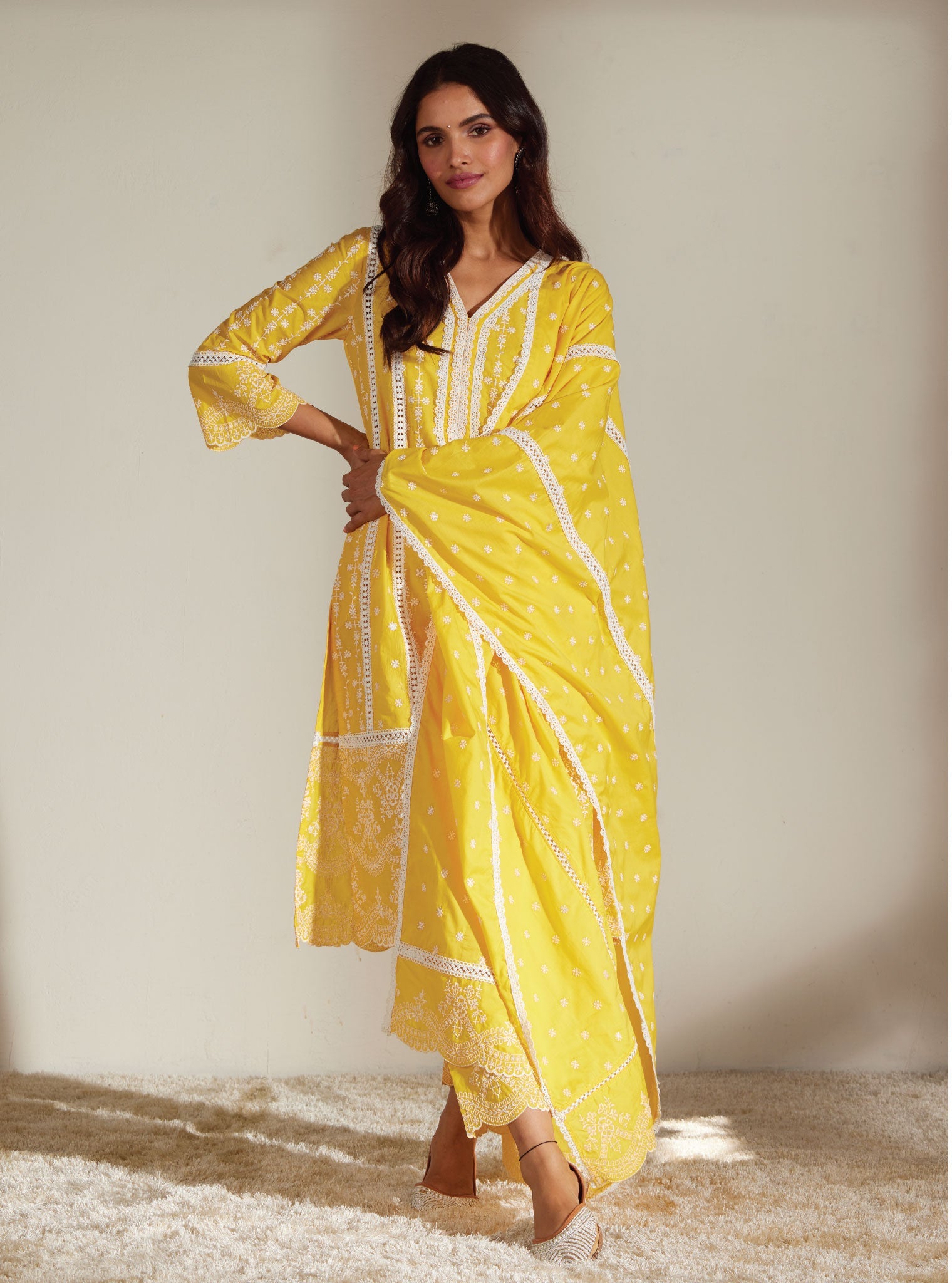 Melanie Supima Cotton Mango Kurta Set
