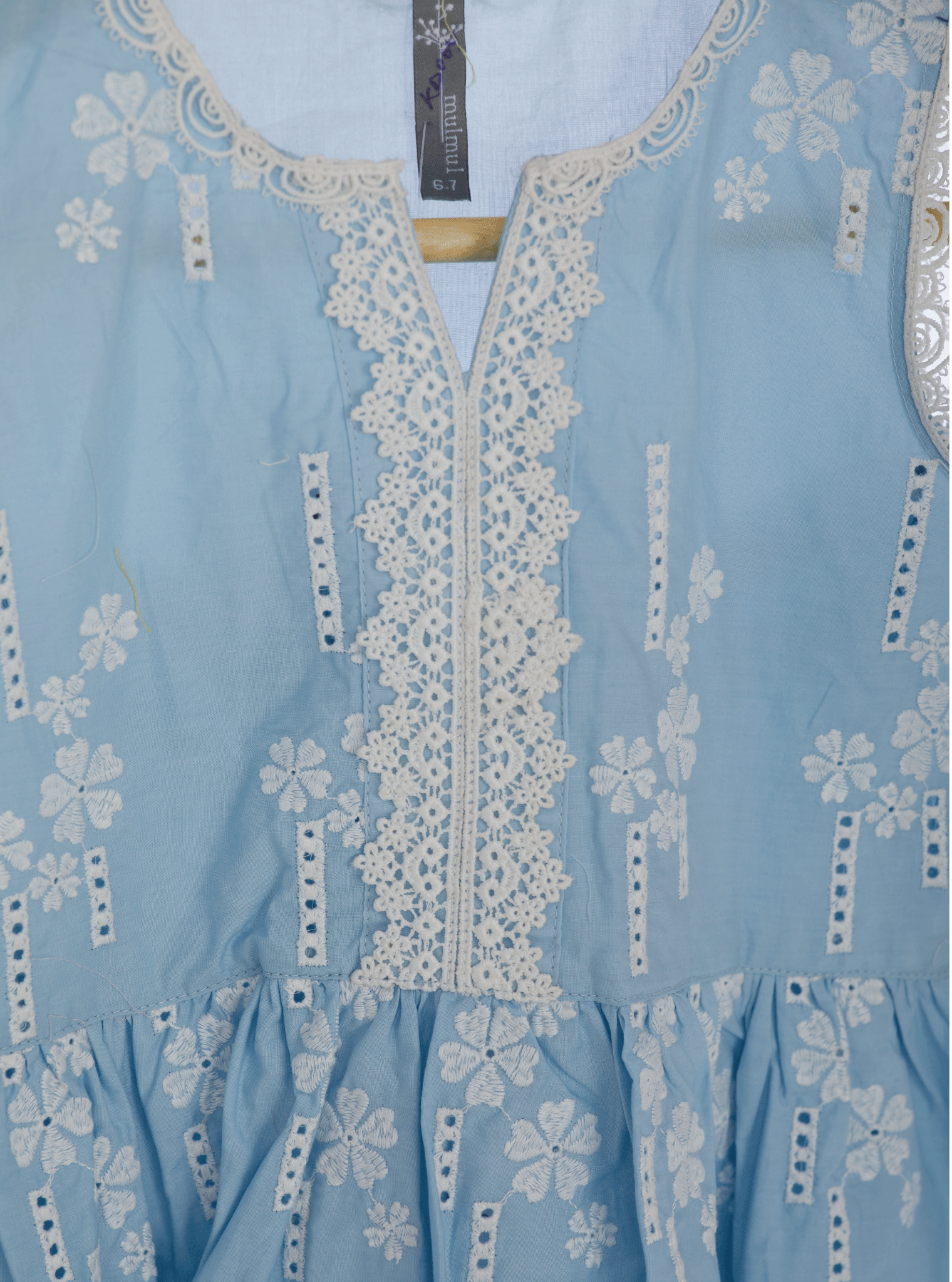 Ming Supima Cotton Light Blue Kurta with Sharara Set