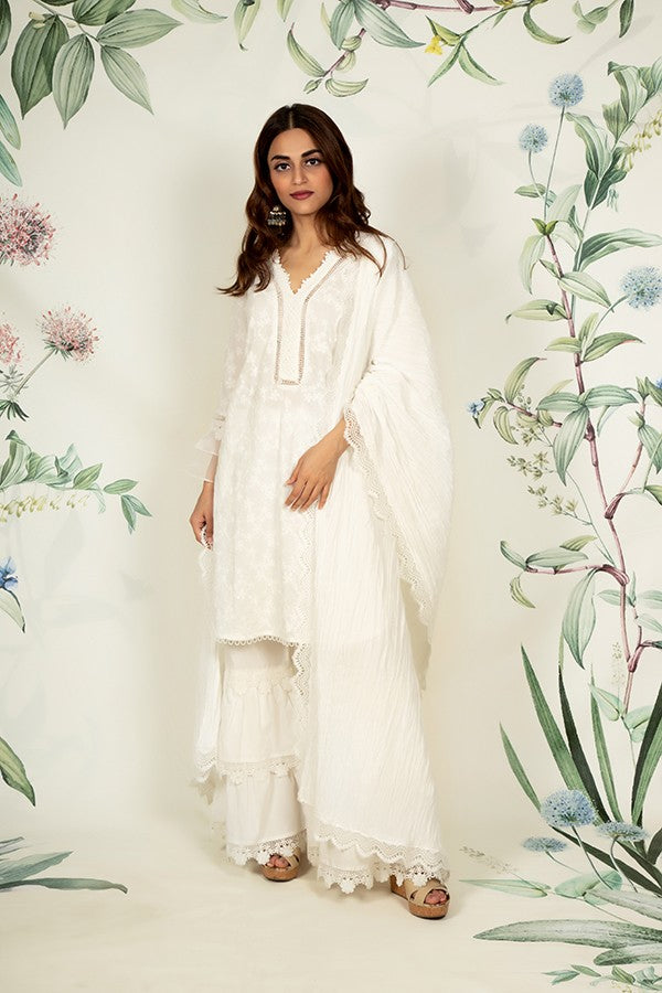 Crinkle Dupatta (WHITE)